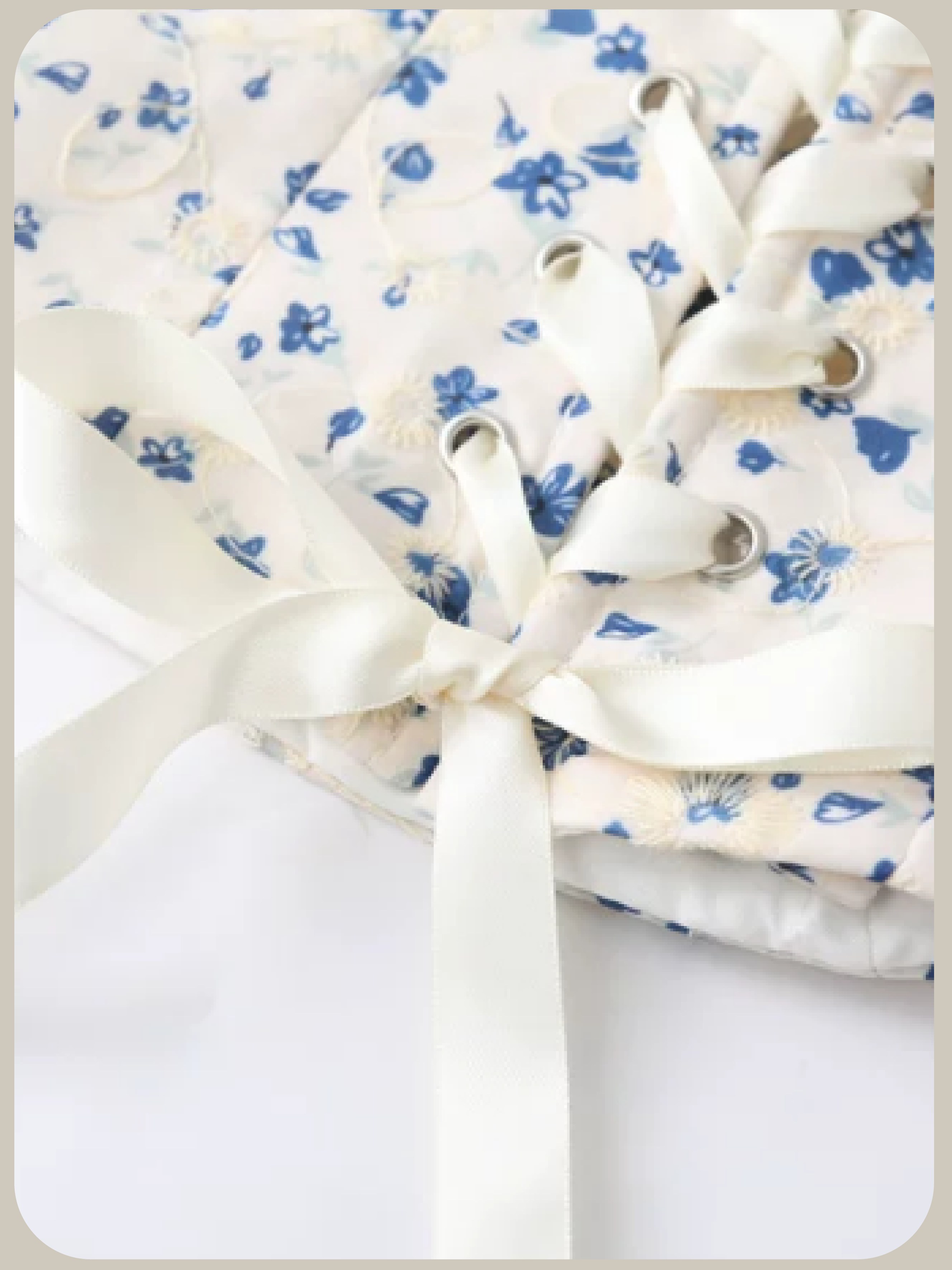 Strapless Gingham Floral Bow Set Up/ストラップレスギンガムチェック柄リボンセット