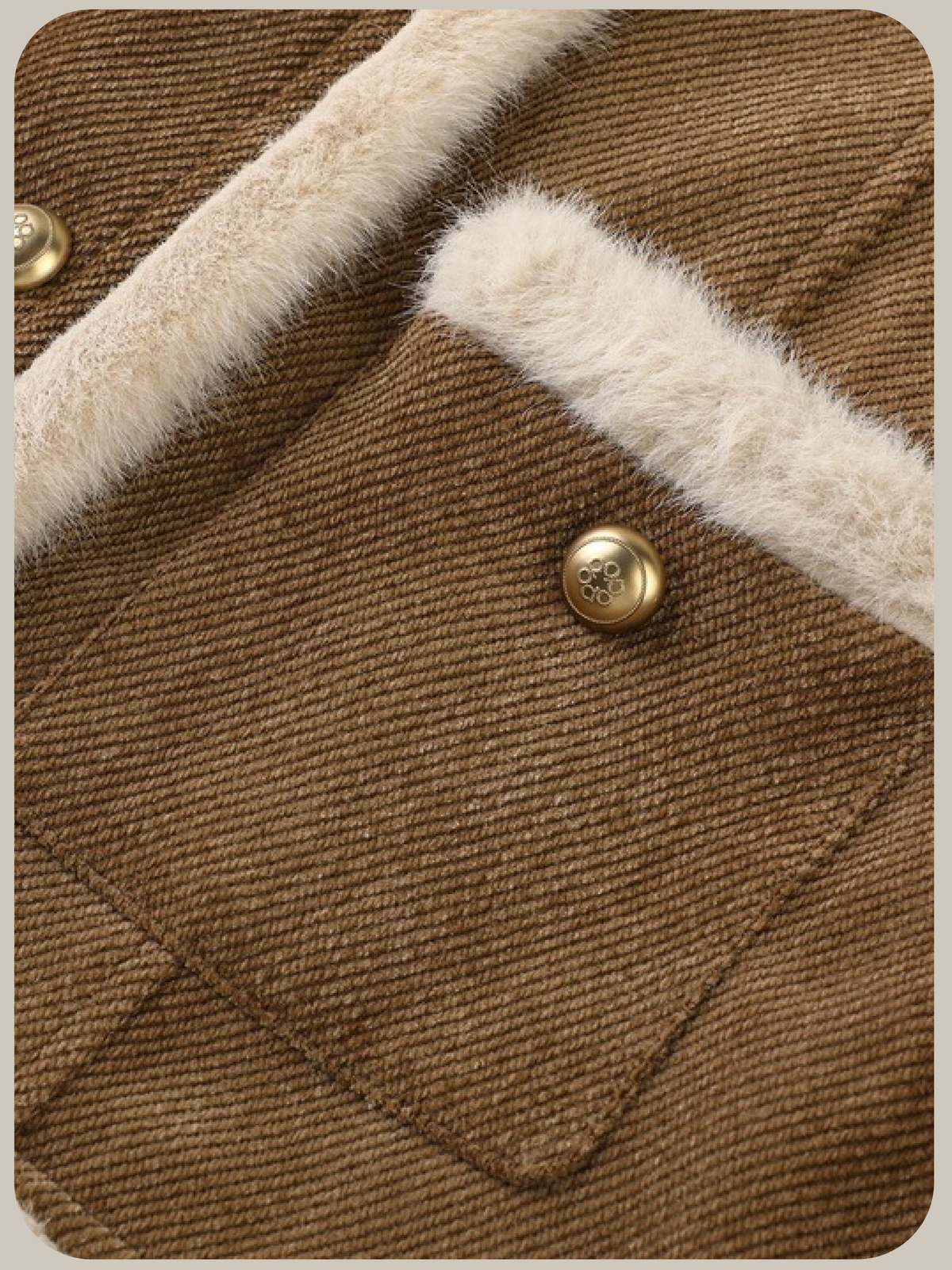 Corduroy Fur Trim Cropped Down Jacket/コーデュロイファー付きクロップド丈中綿ジャケット