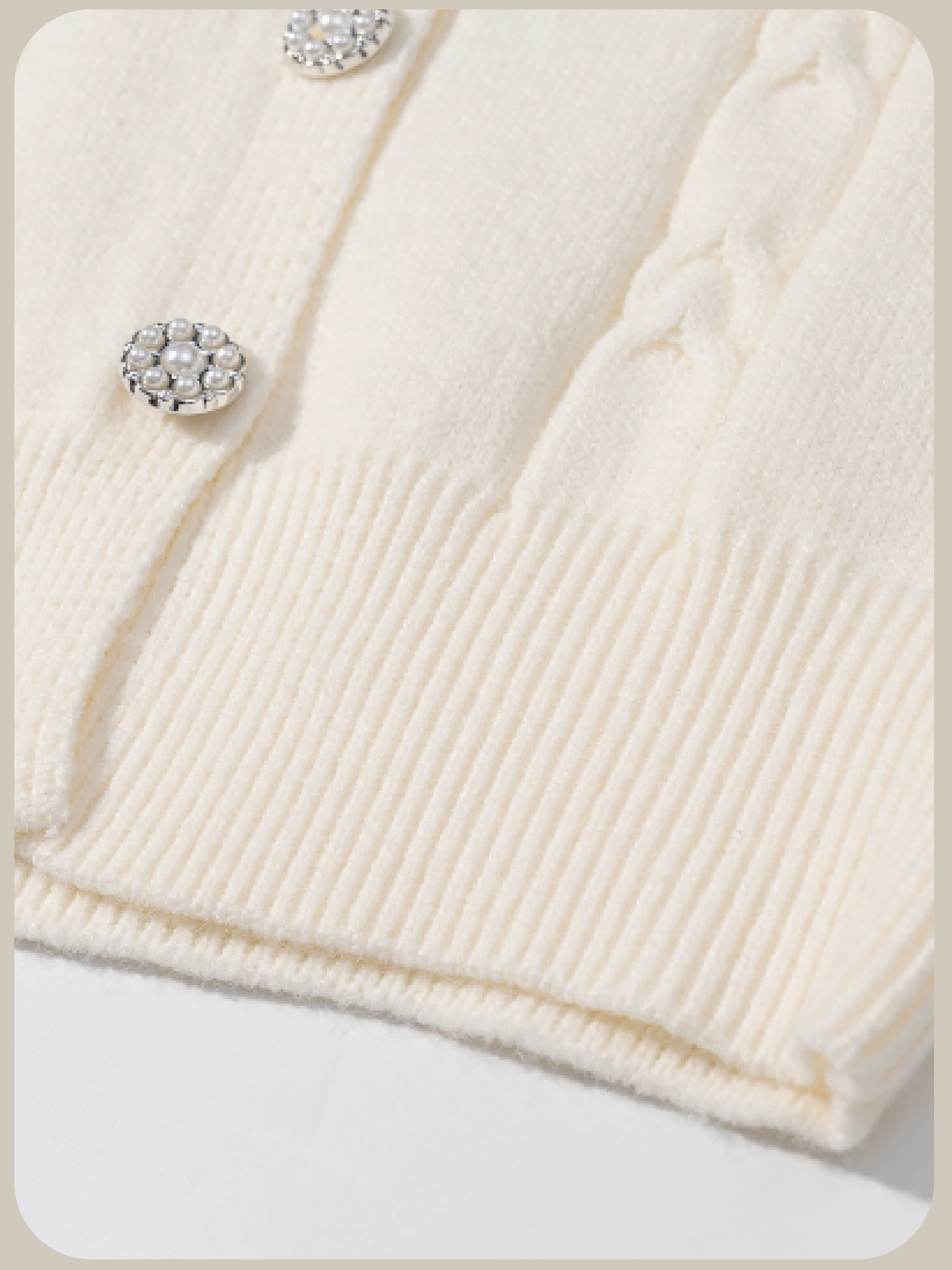 Pearl Button Sweet Rib Cardigan/パールボタン スイートリブカーディガン