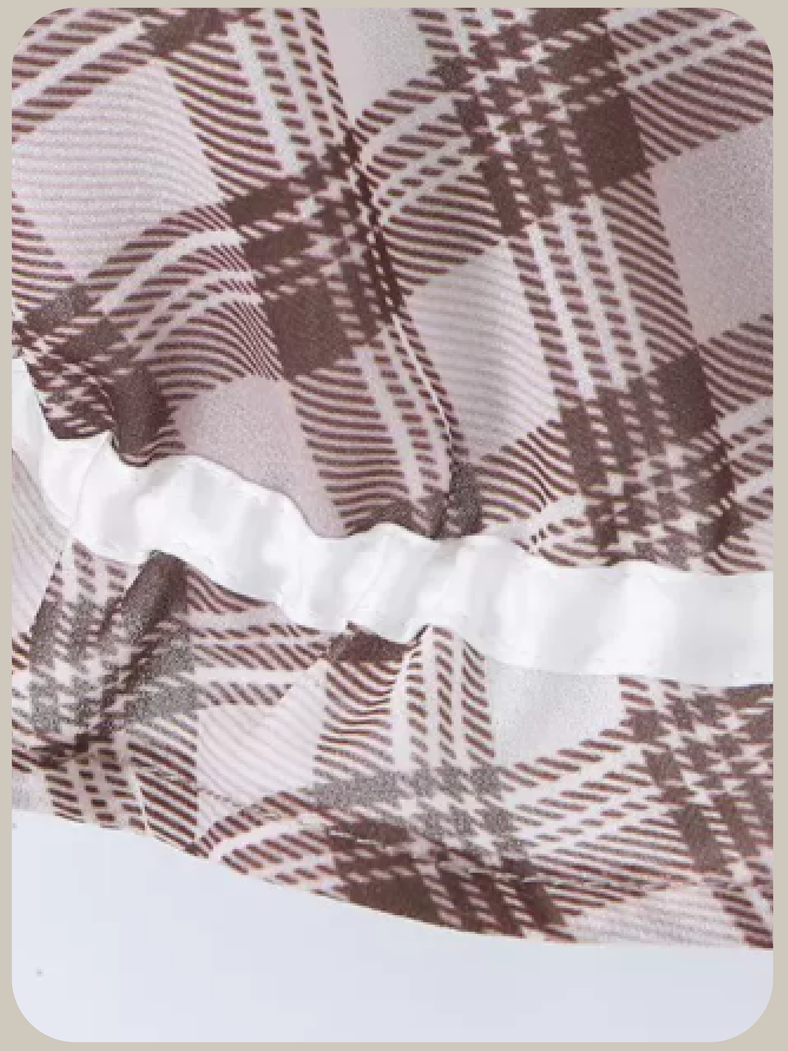 Off-Shoulder Plaid Lace Crop Top/オフショルダーチェック柄レースクロップトップ