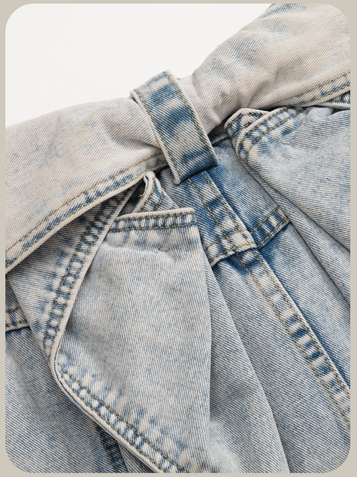 Bow Ruffle Cropped Denim Jacket Set Up/リボンラッフルクロップドデニムジャケットセットアップ