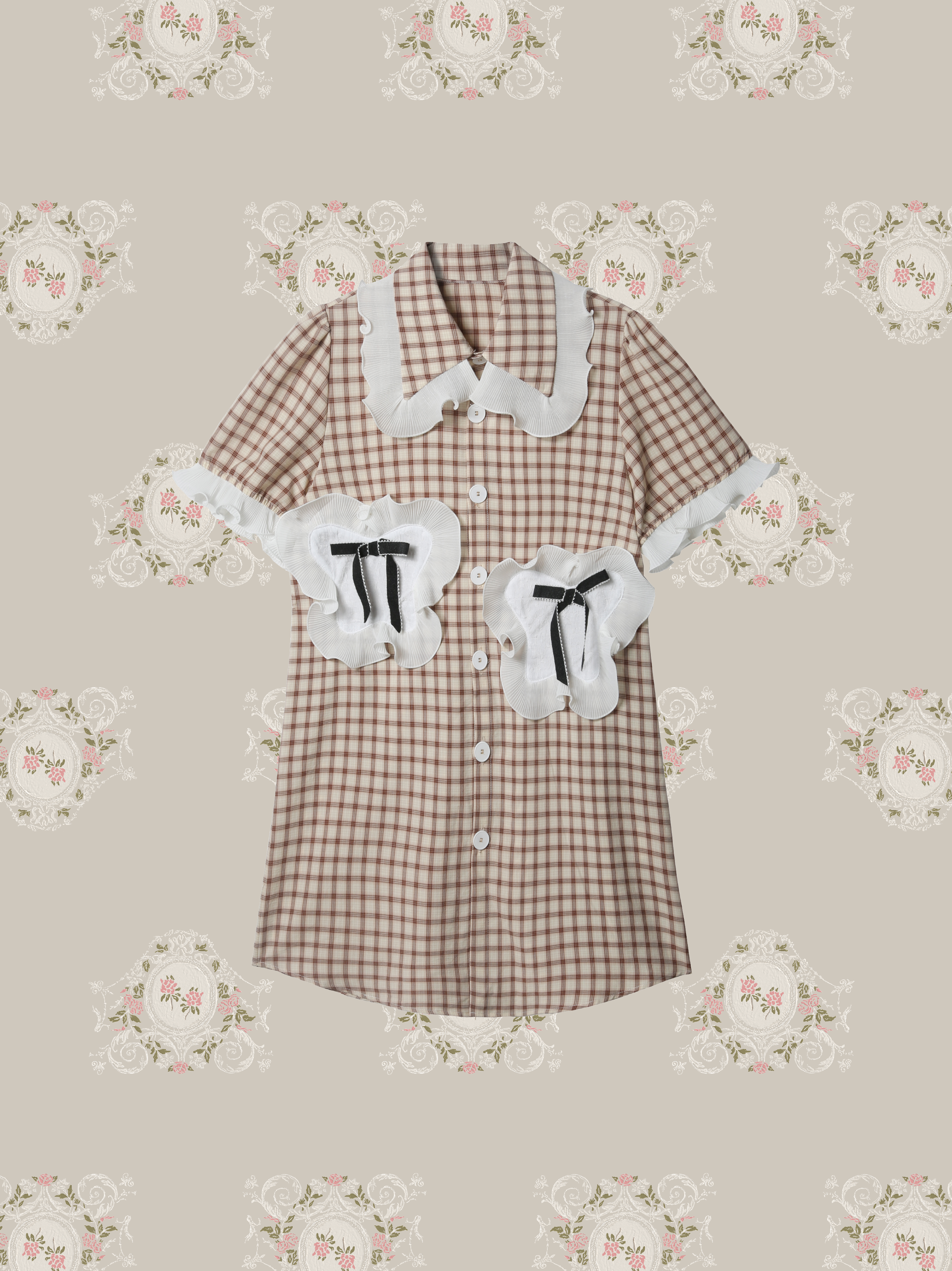 Asymmetric Pocket Check Dress