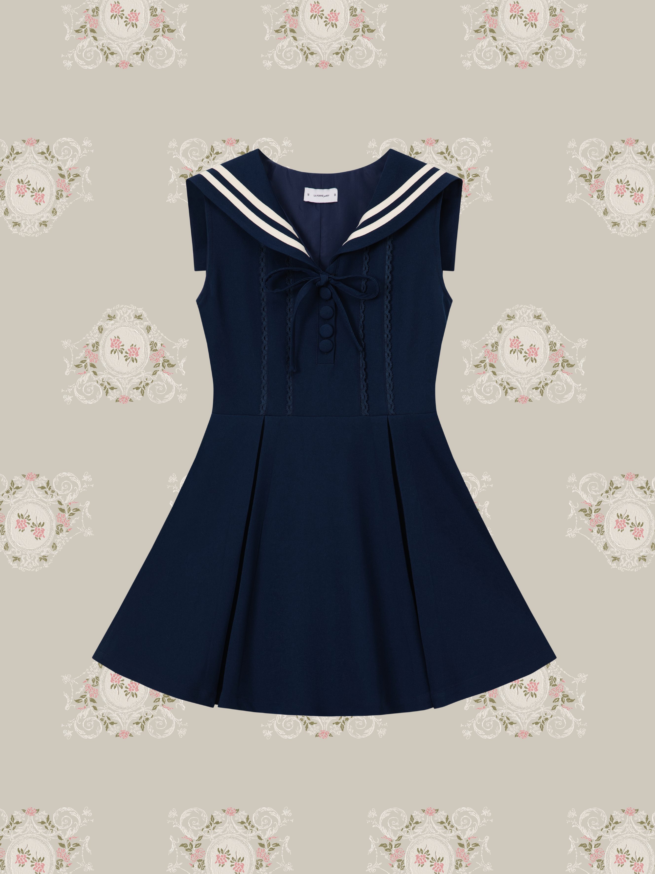 予約商品・Sailor Collar Waisted One Piece/セーラーカラーウエストワンピース