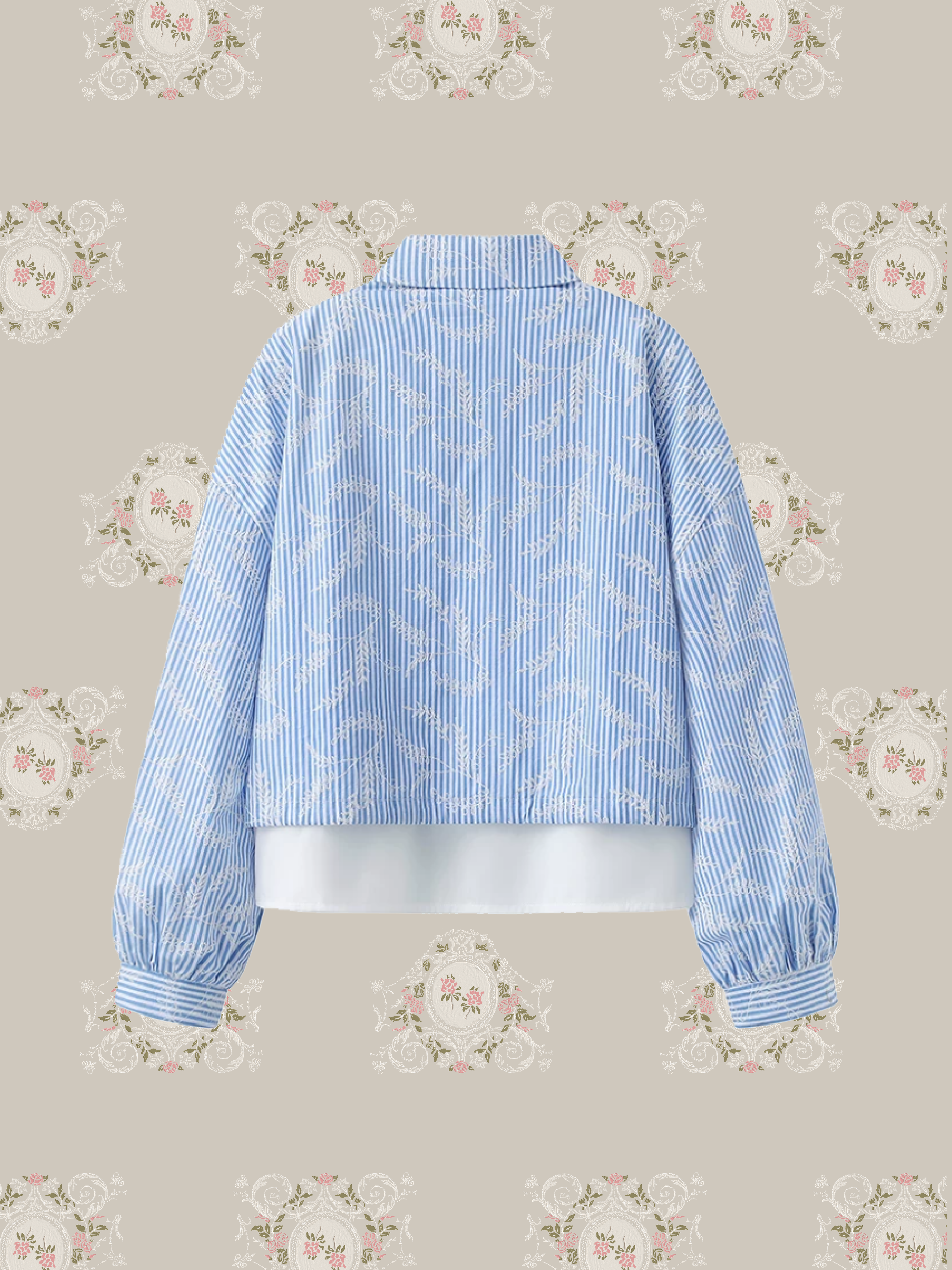 Fake Two Stripe Shirt Jacket/フェイクツーストライプシャツジャケット