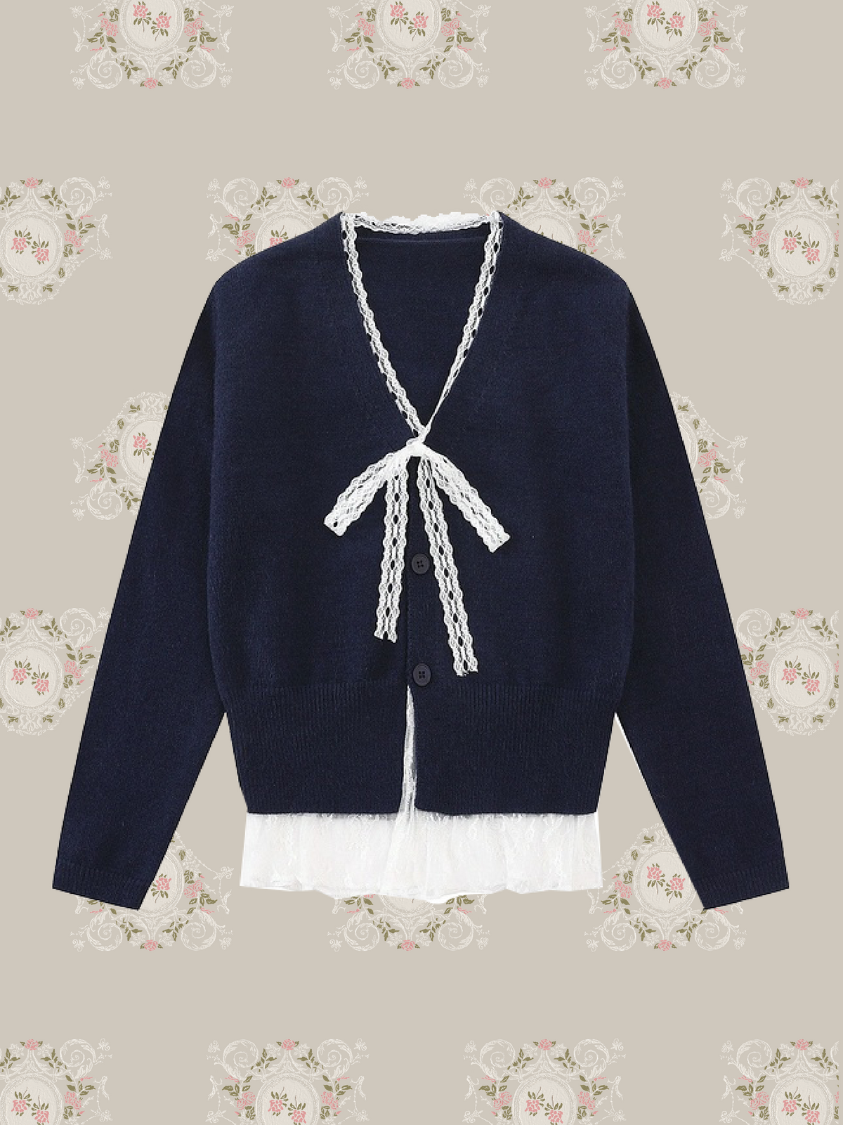 Sweet Lace Stitching Cardigan/スウィートレースステッチカーディガン