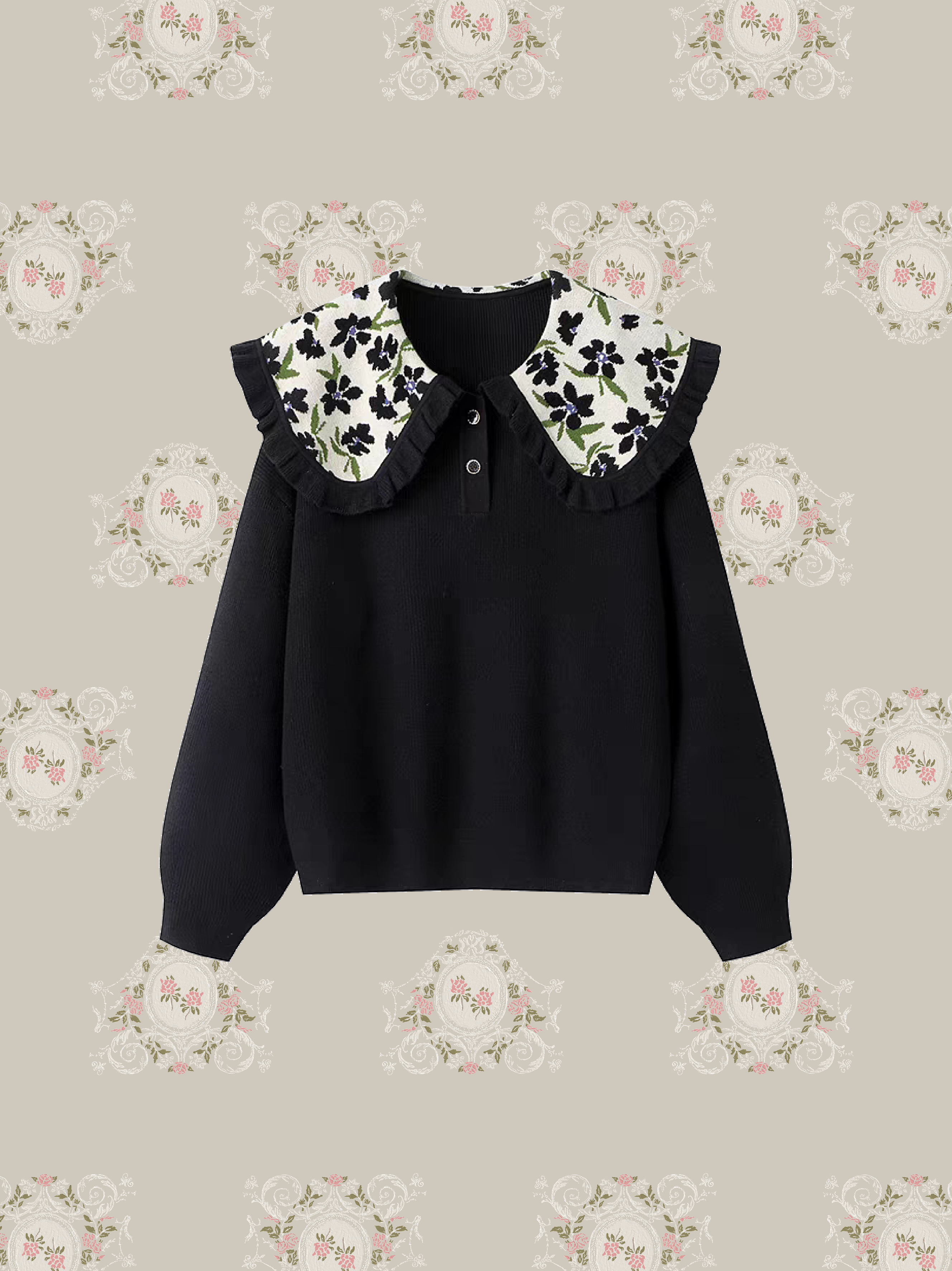 Floral Baby Collar Cardigan/花柄ベビーカラーカーディガン