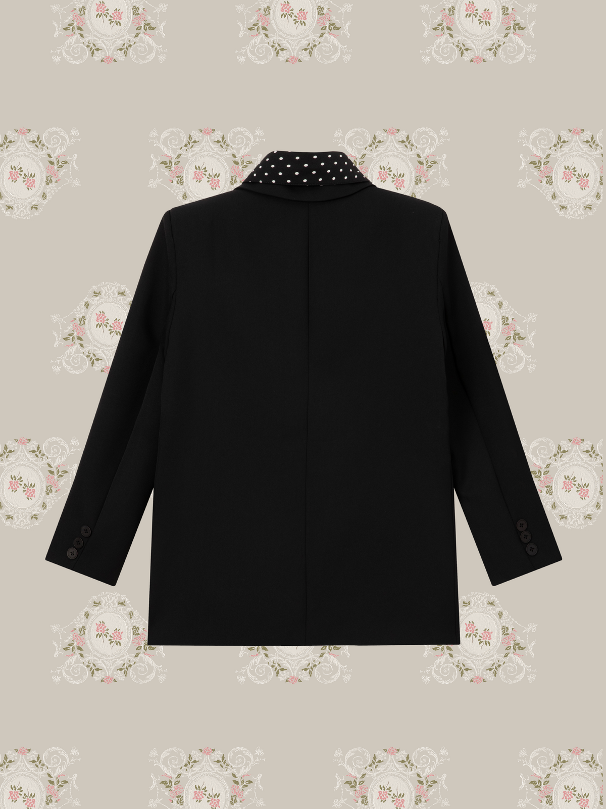Elegant Contrast Dot Panel Jacket/エレガントコントラストドットパネルジャケット