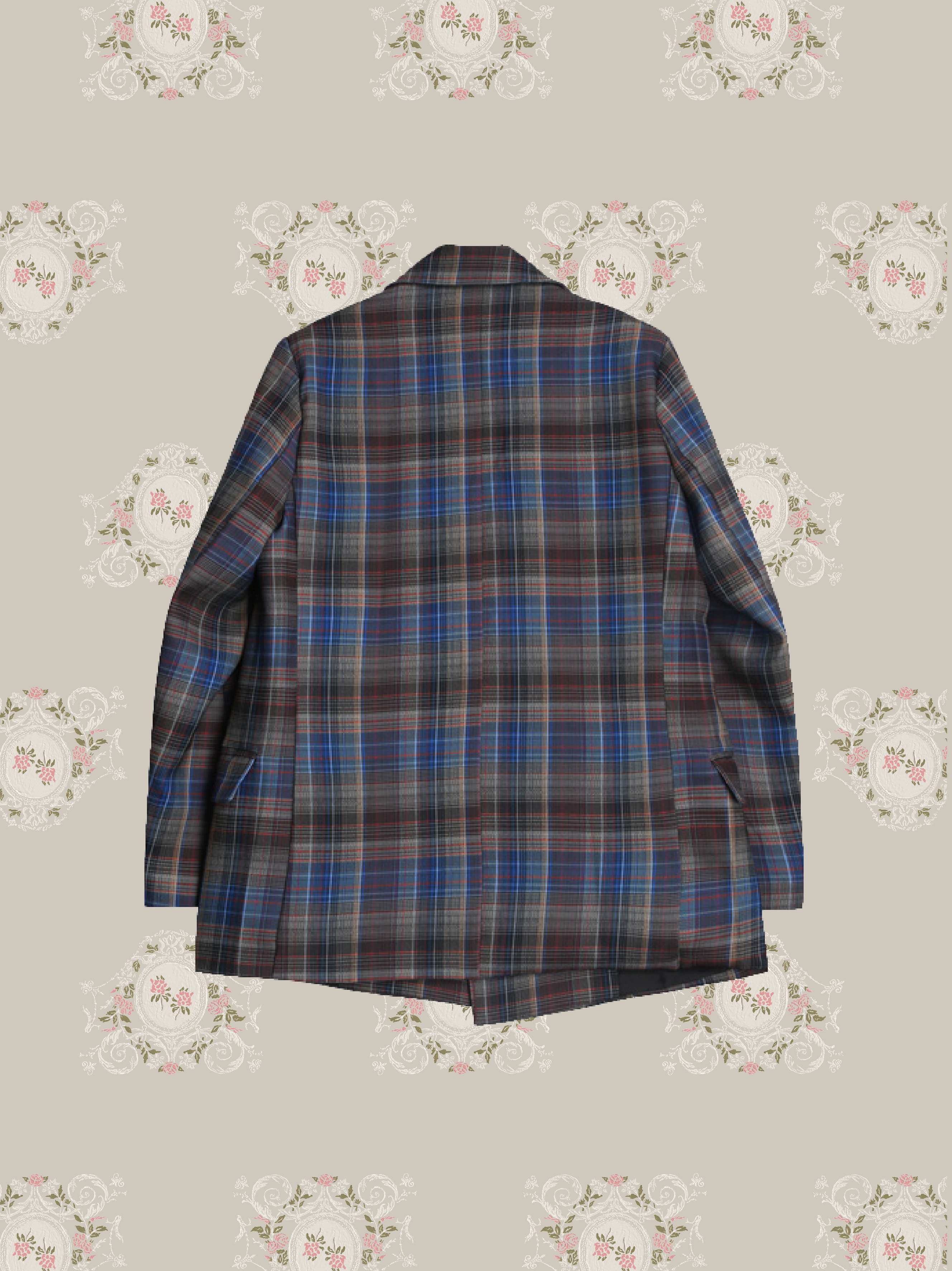 ・予約商品・Blue Gray Check Jacket/ブルーグレーチェックジャケット