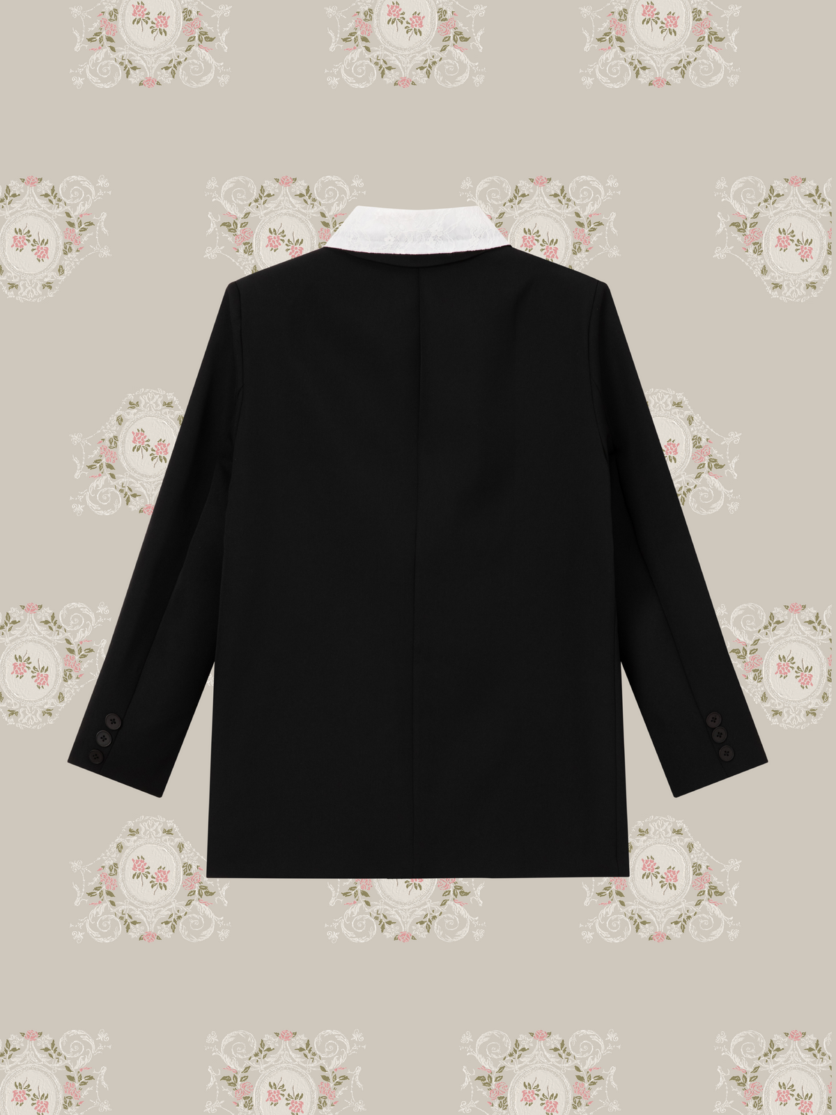 Elegant Detachable Lace Collar Jacket/エレガント取り外し可能レース襟ジャケット