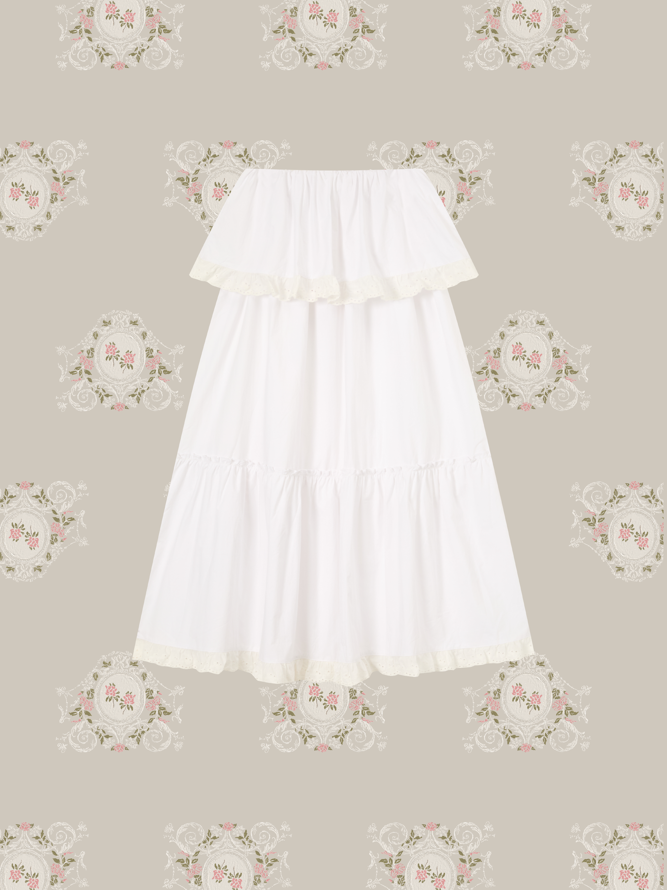 Layered Wrap Lace Skirt 重ね合わせラップレーススカート