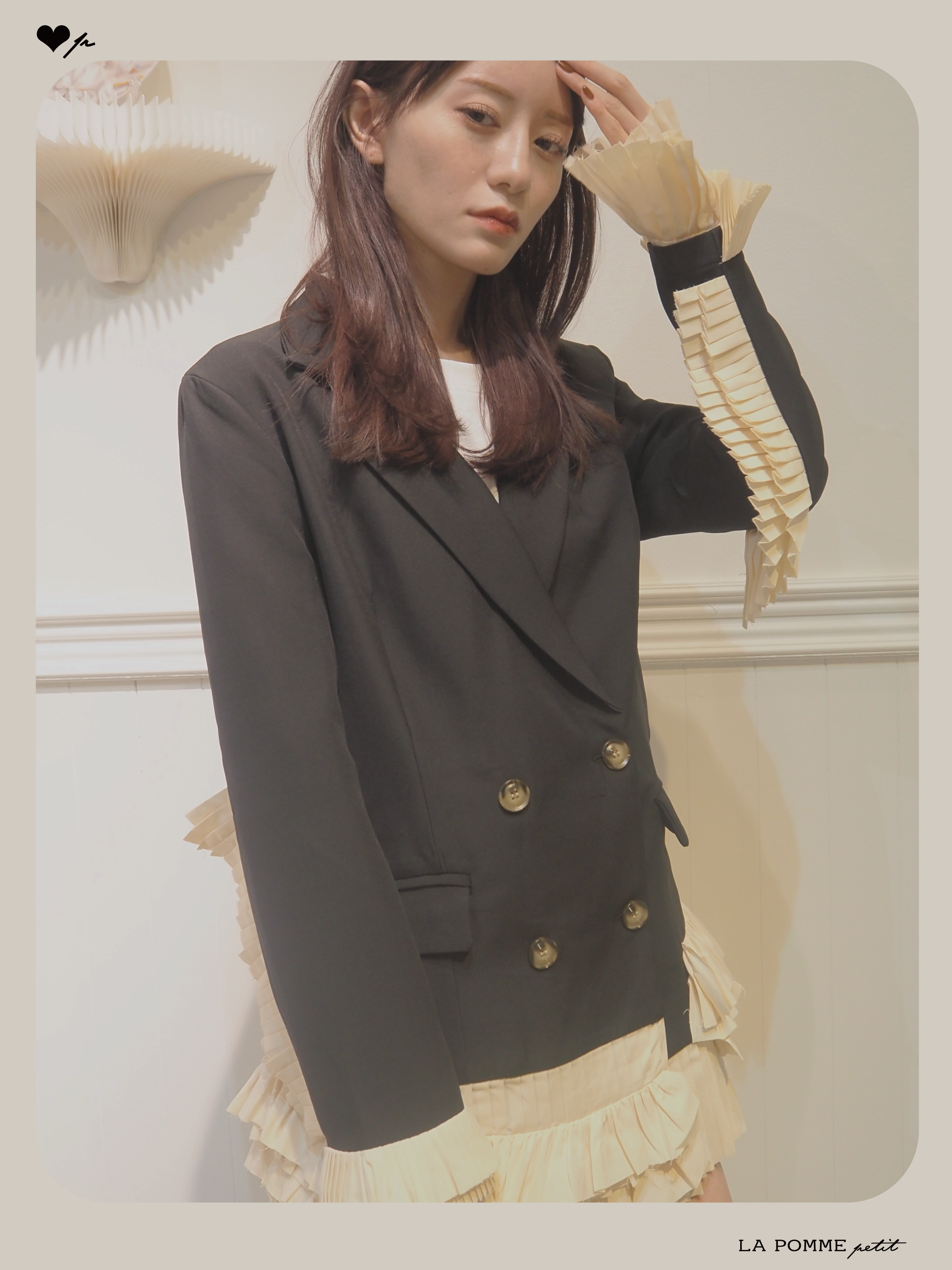 LA POMME petit フリルジャケット 新作! 予約商品・Princess Lace Frill Jacket プリンセスレースフリル