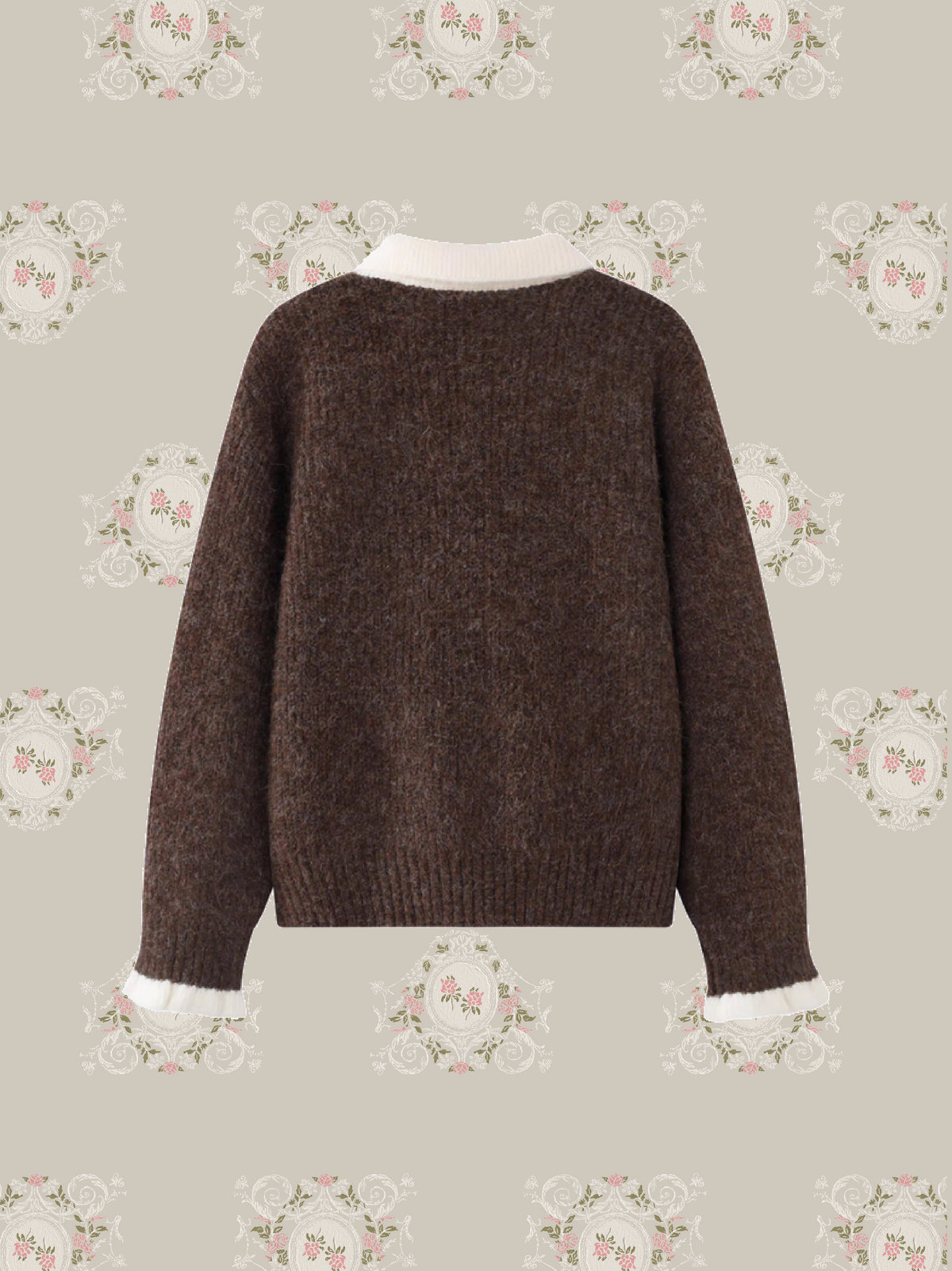 Lace Bow Peter Pan Collar Cardigan/レースリボンピーターパンカラーカーディガン