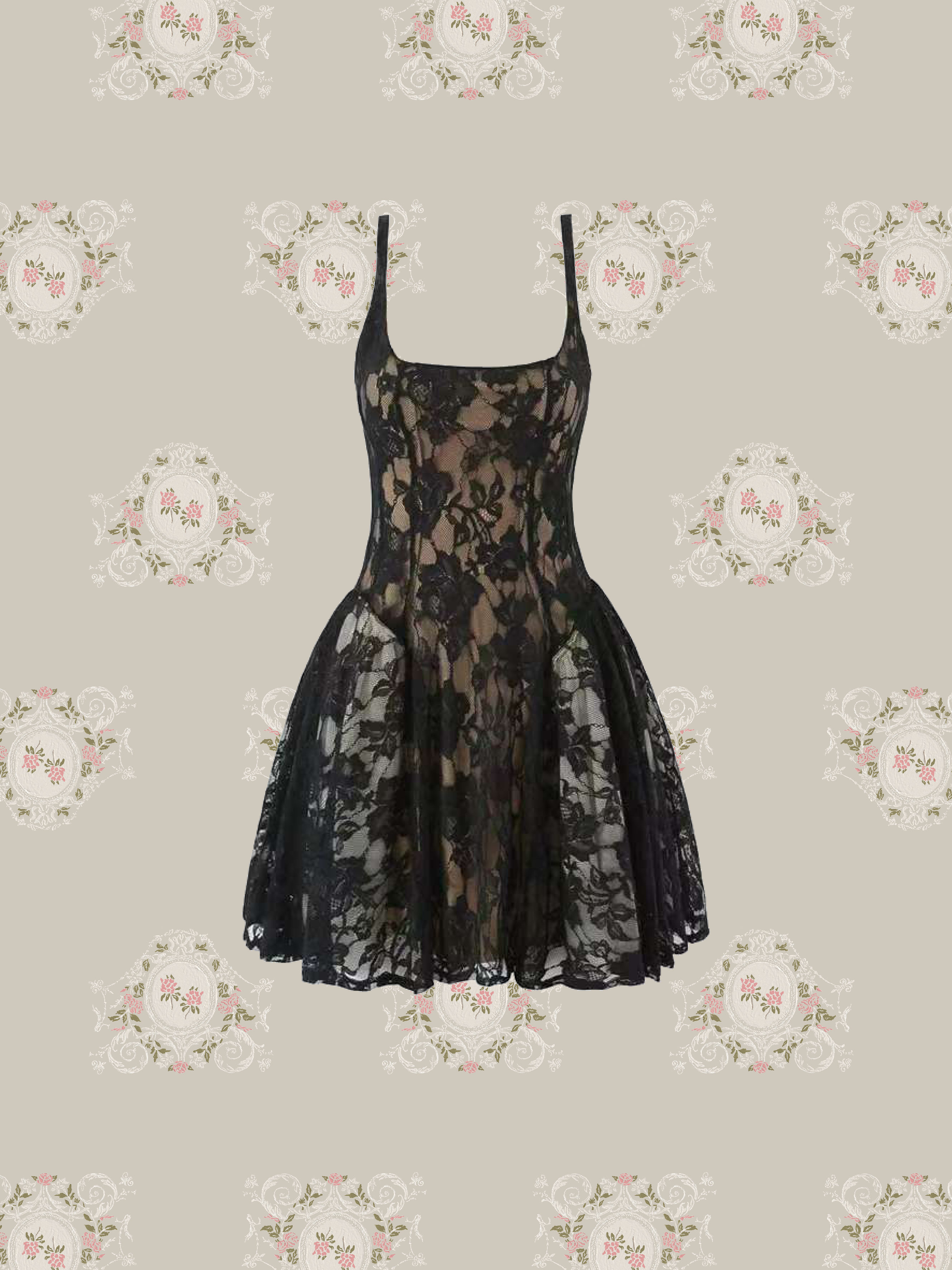 Texture Lace Waisted Cami Dress/テクスチャーレースウエストキャミドレス