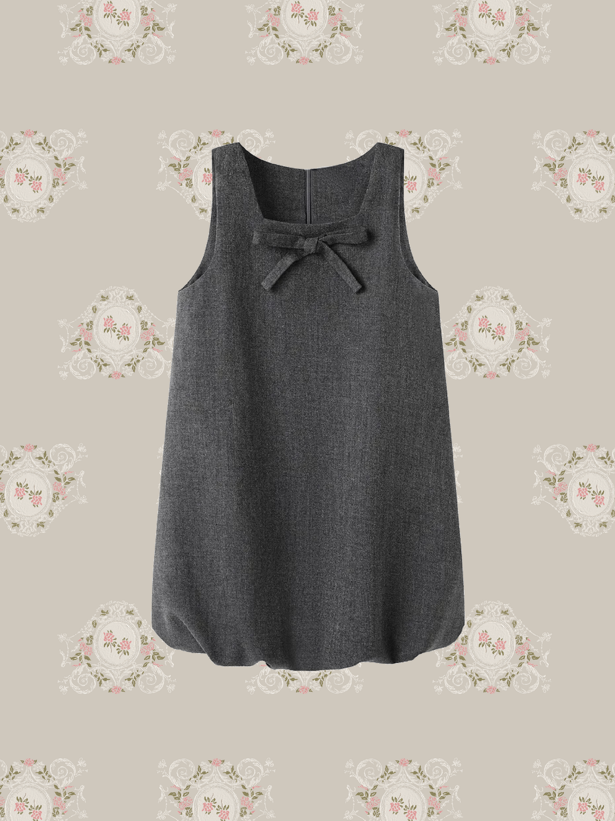 French Square Collar Bubble Pinafore Dress/フレンチスクエアネックバブルピナフォアドレス