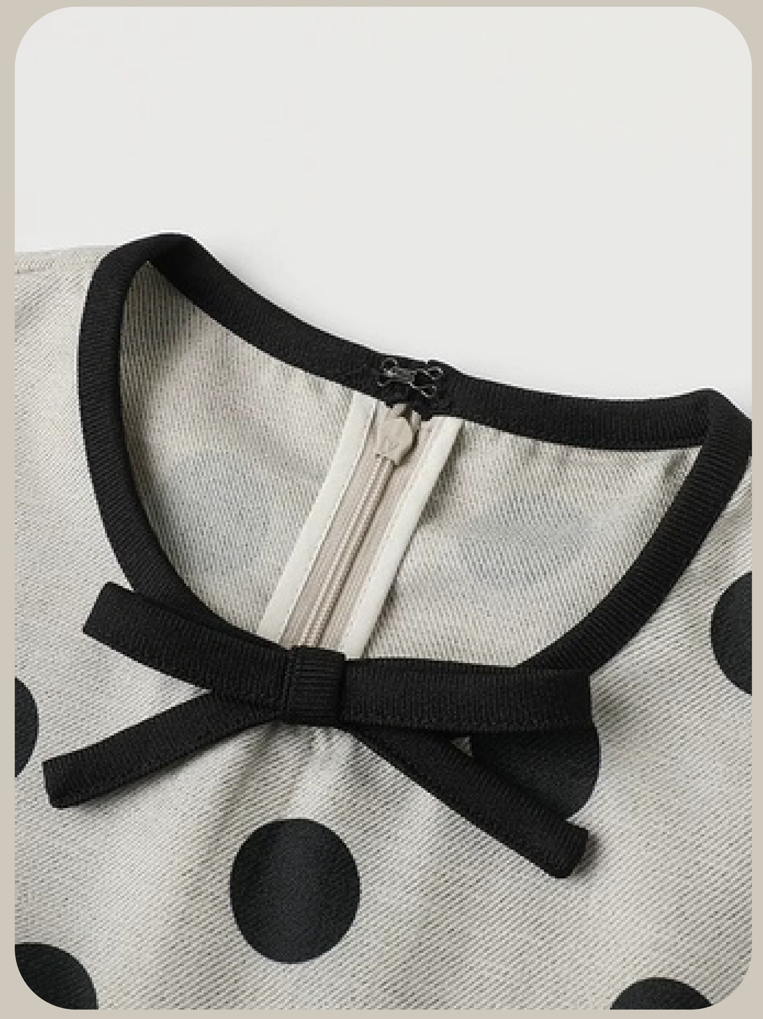 Round Collar Big Dots One Piece/ラウンドカラービッグドット柄ワンピース