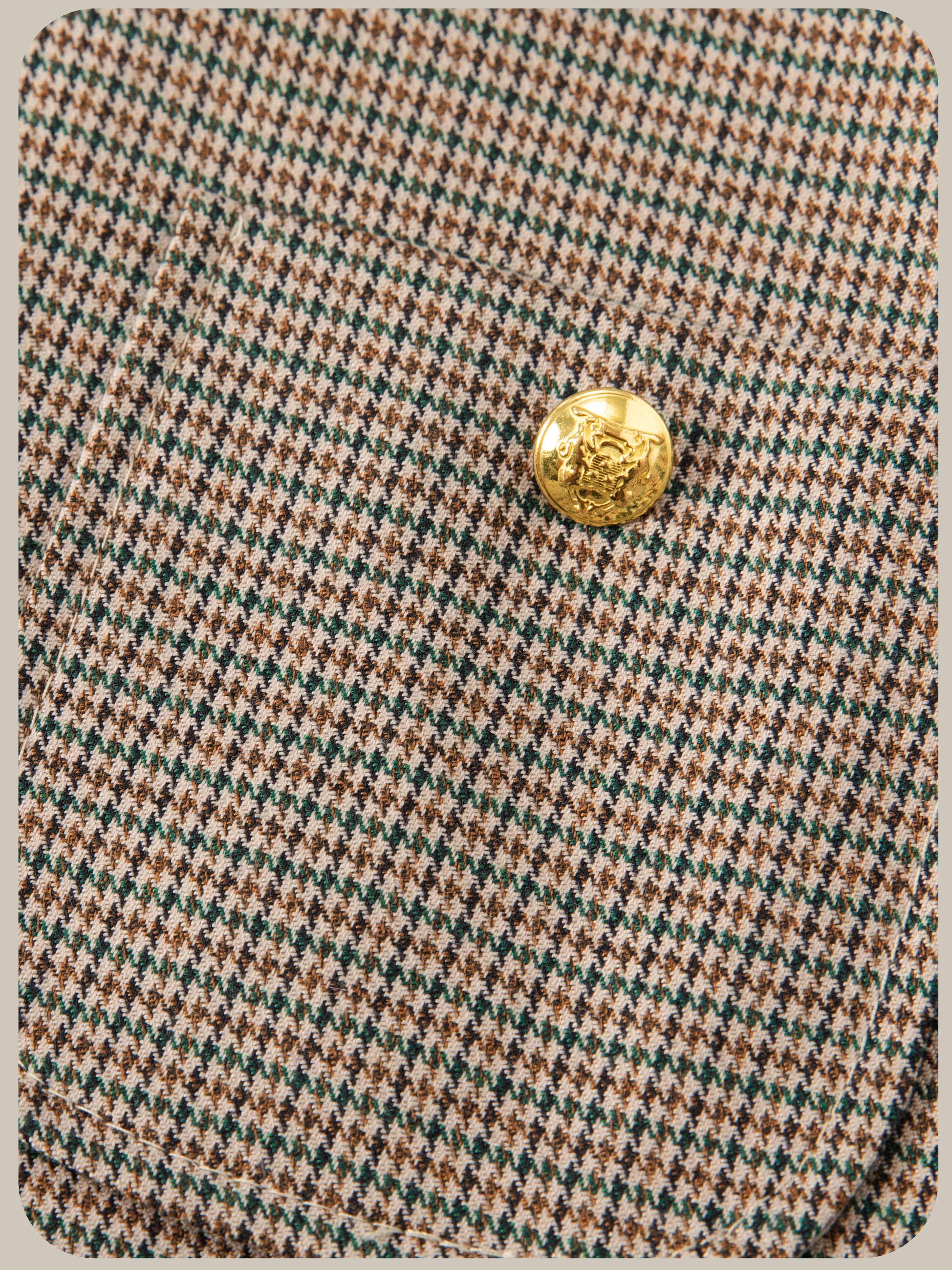 Houndstooth Gold Button Skirt Set-Up