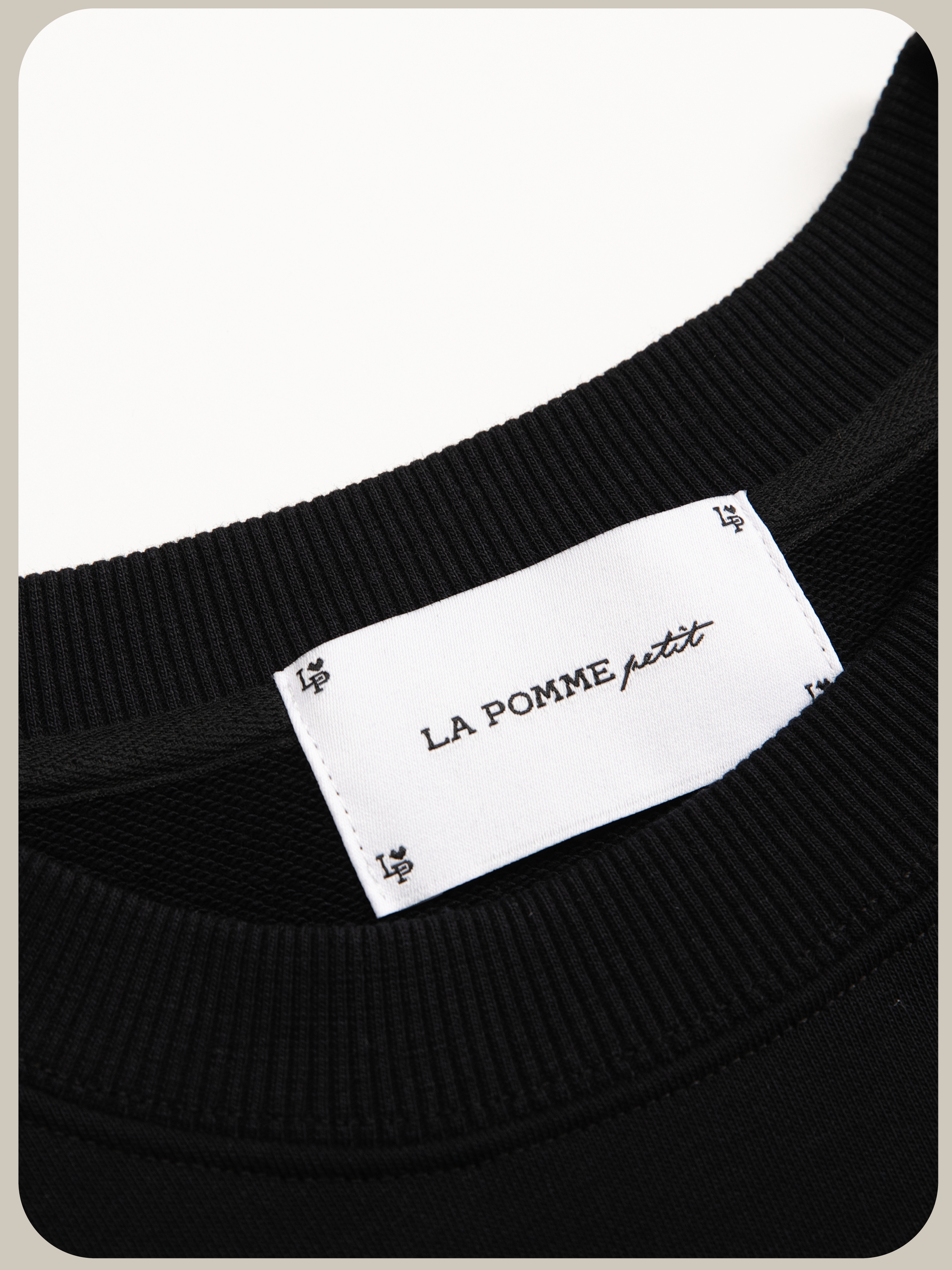 LA POMME petit Embroidery Bonjour petite Sweat