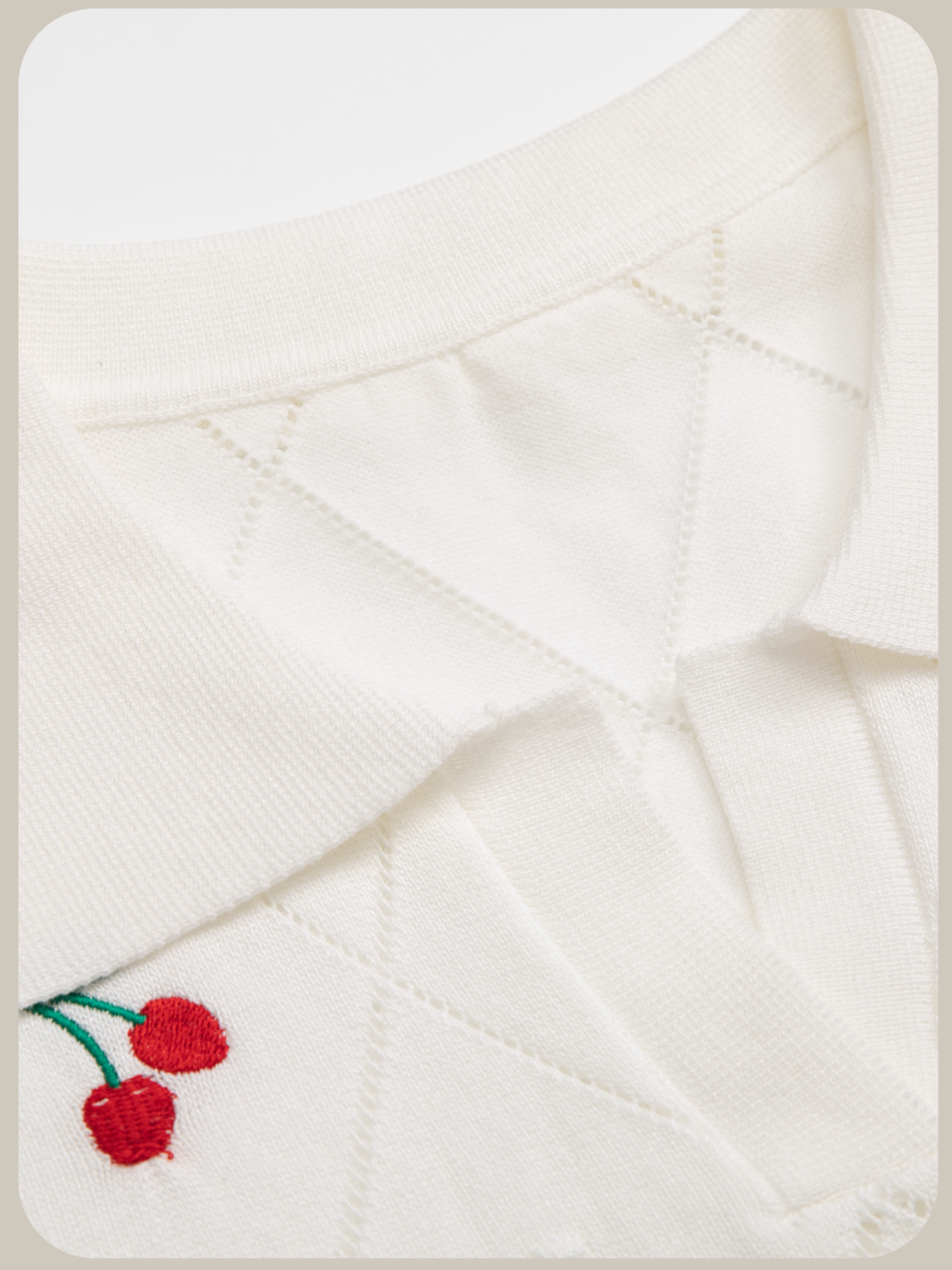Cherry Embroidery Summer Knit/チェリー刺繍サマーニット