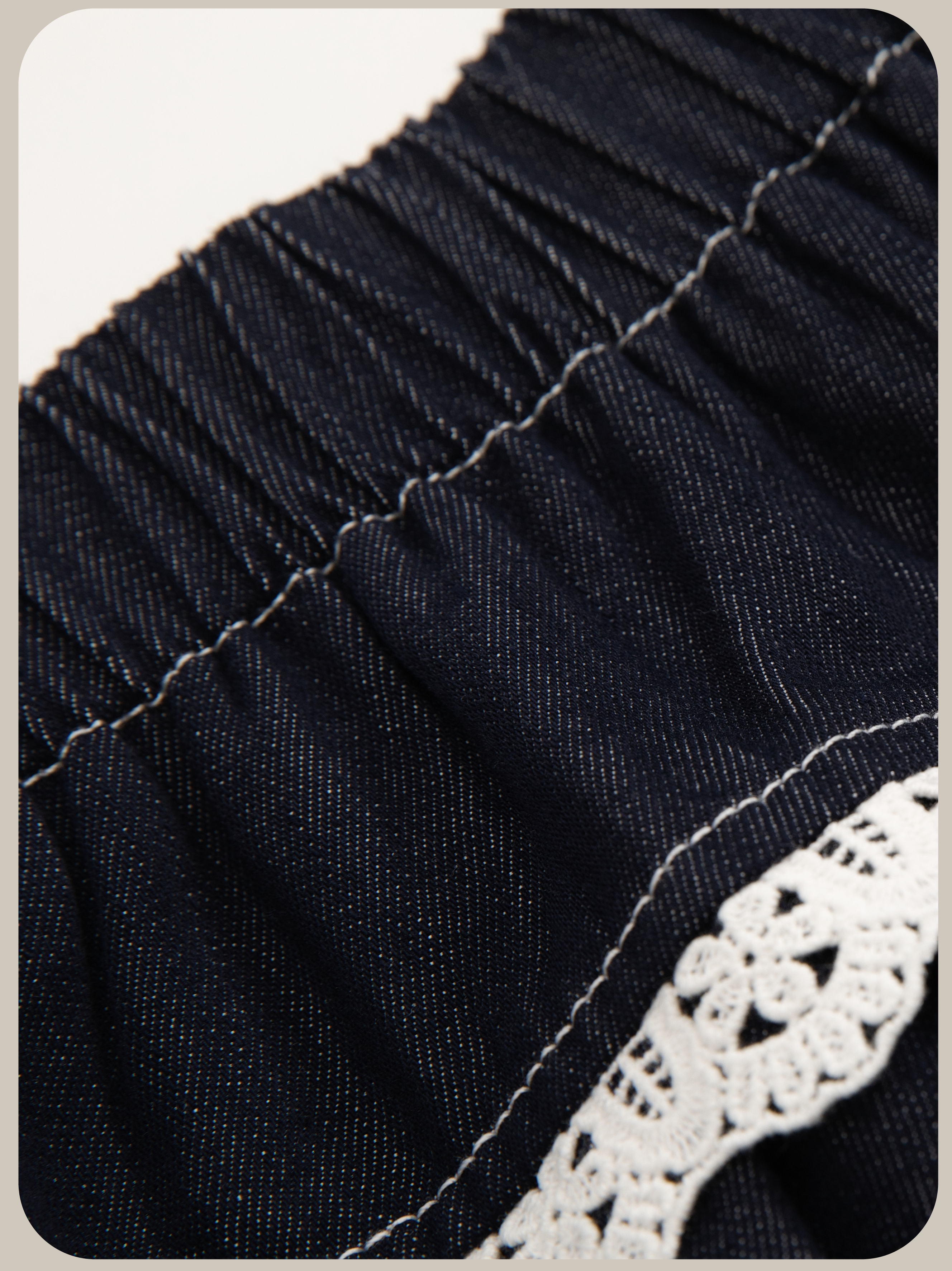 ・予約商品・Sweet Lace Collar Flare Denim Skirt Set Up/スウィートレースカラーフレアデニムスカートセットアップ