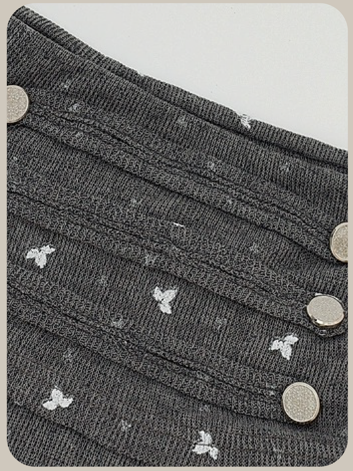 Off Shoulder Draped Button Knit Top/オフショルダードレープボタンニットトップス