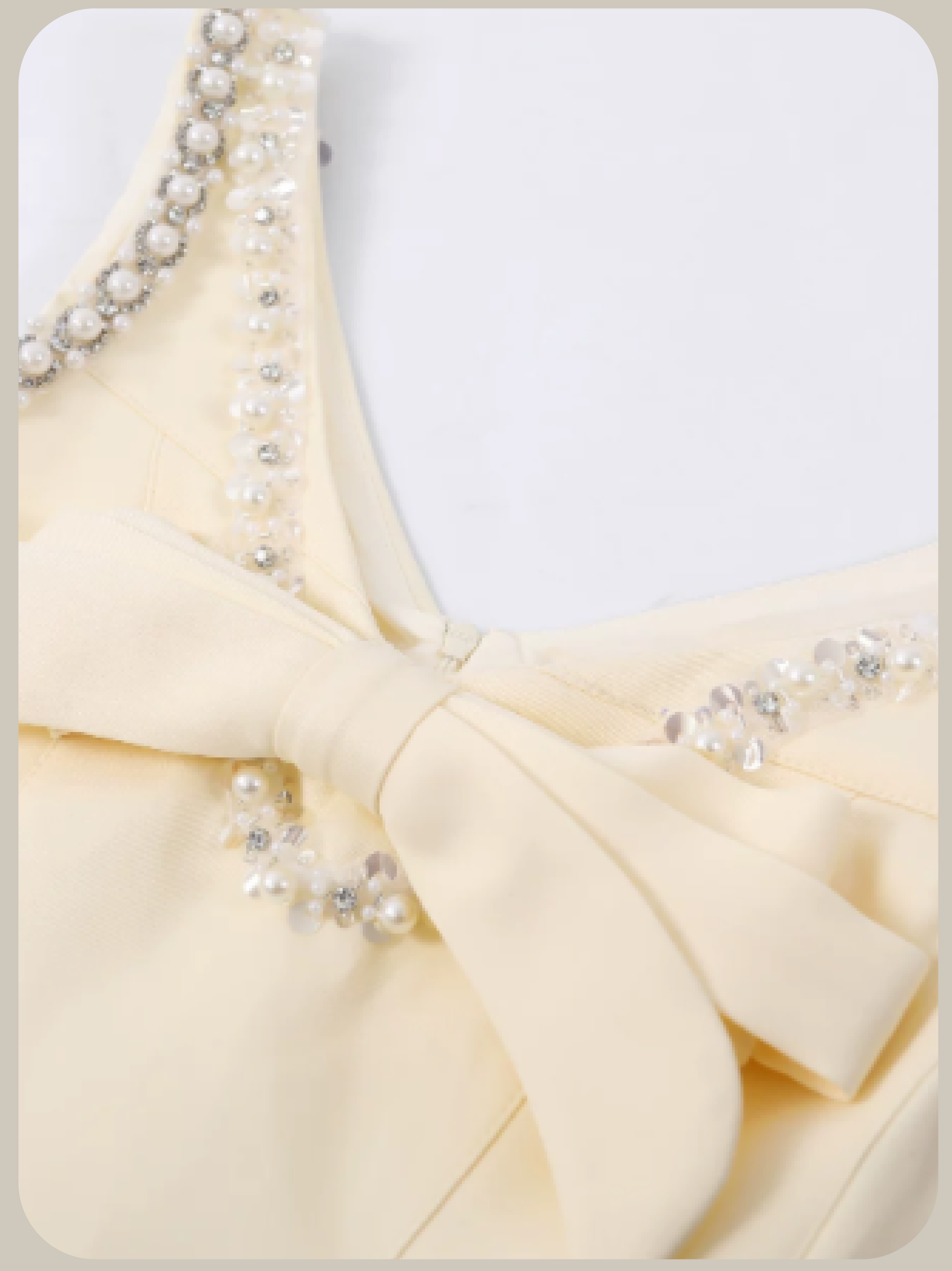 Textured Hand Beaded Matte Satin Dress/ハンドメイドビーズマットサテンワンピース