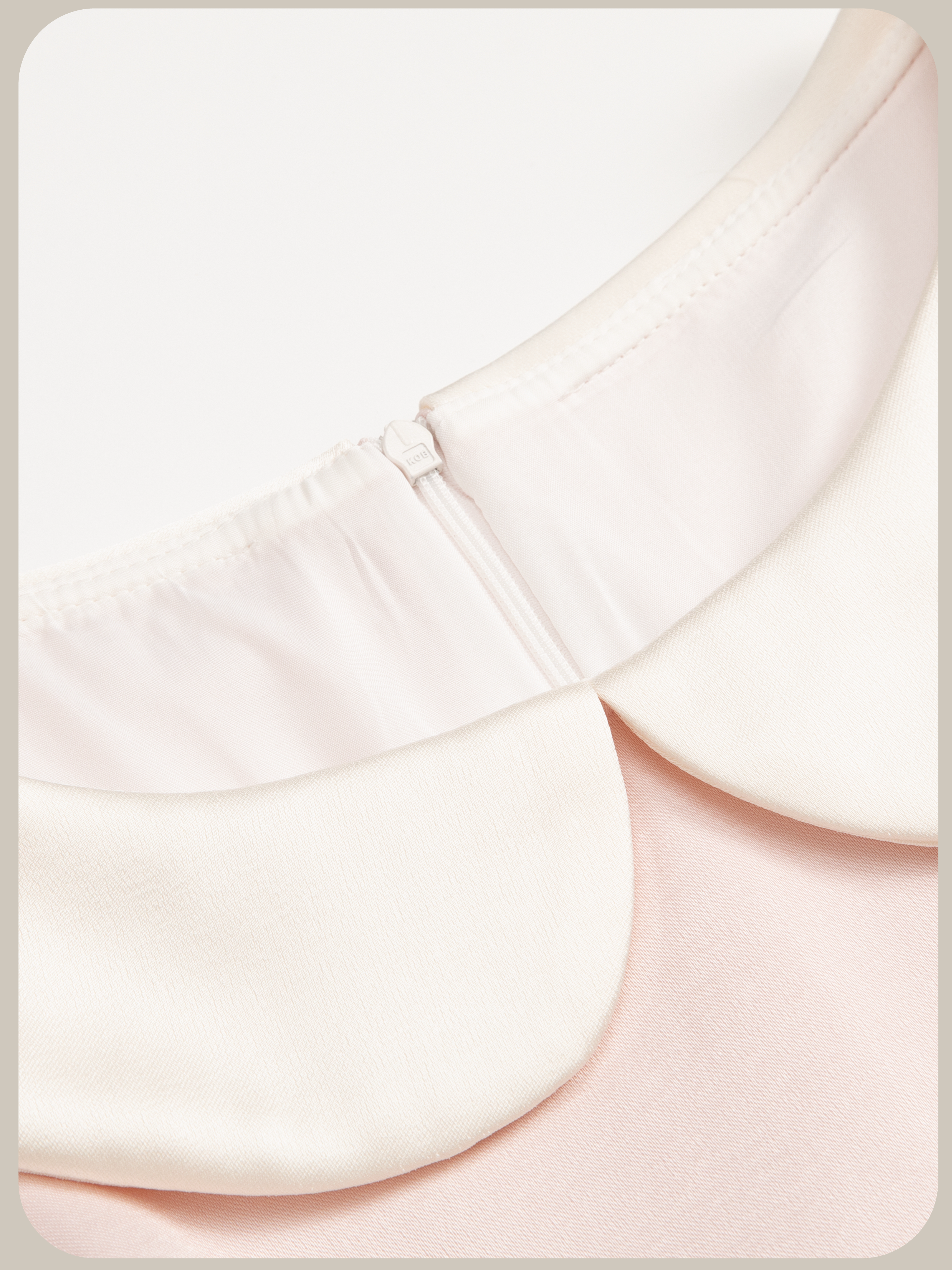 Elegant Collar Waisted Satin Midi Dress/エレガント襟付きウエストシェイプサテンミディ丈ドレス