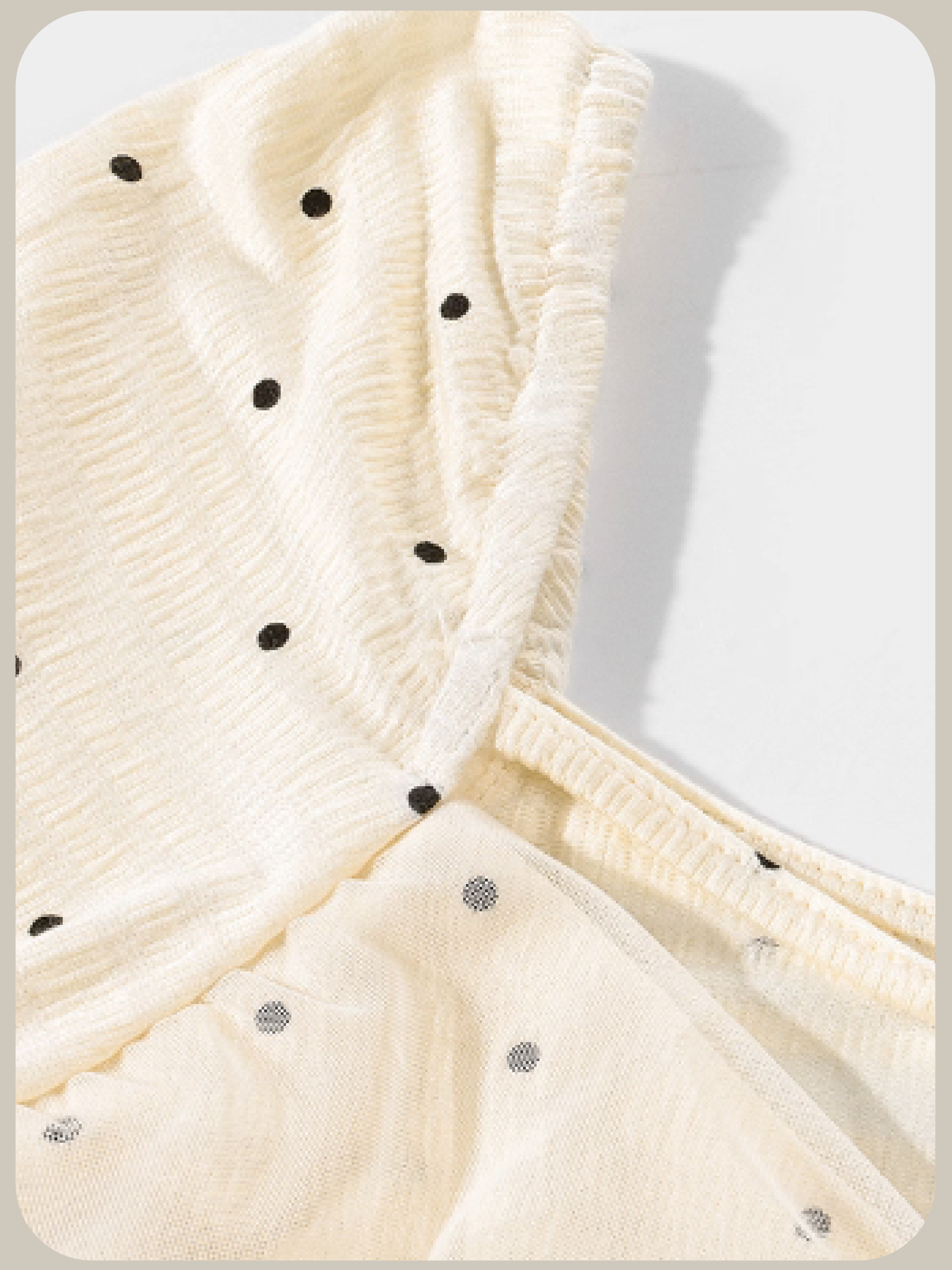 Mesh Ribbon Dots Top/メッシュリボンドットトップス