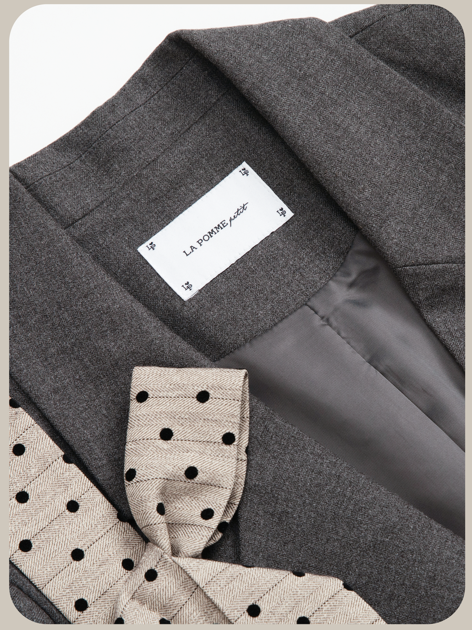 ・予約商品・Check & Dot Bow Ribbon Jacket/チェック＆ドットリボンボウジャケット