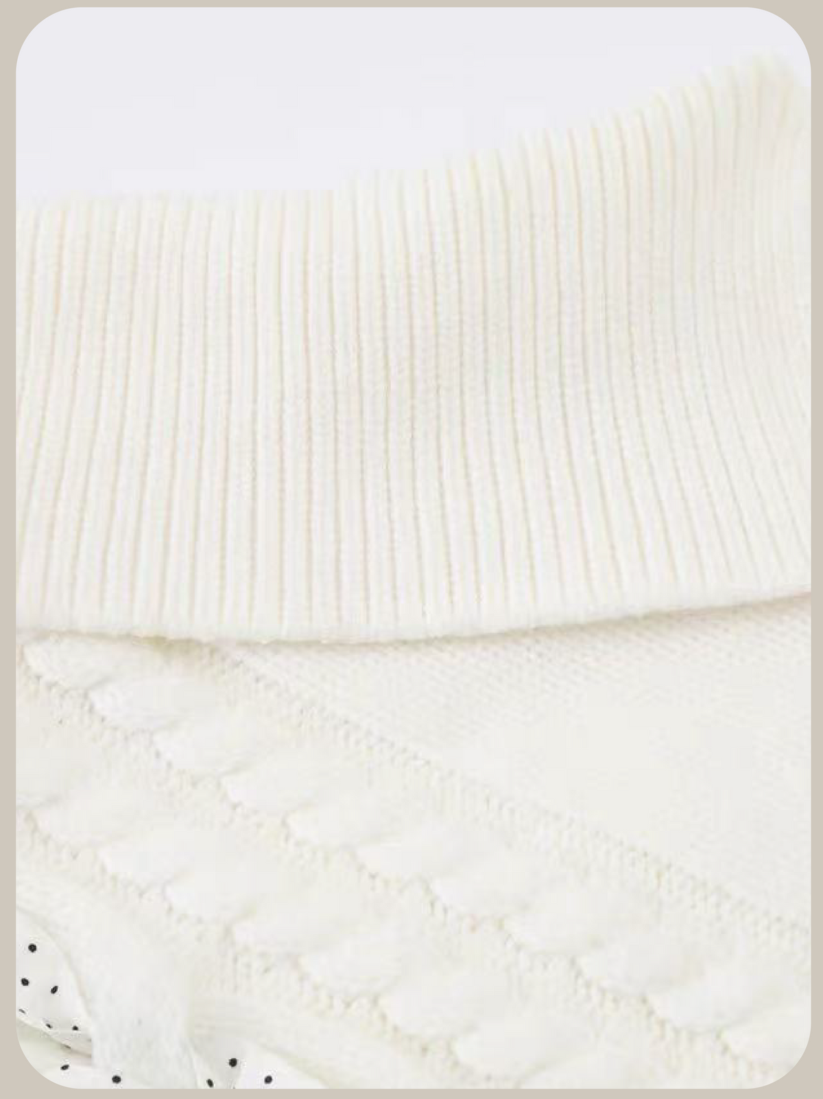 Polka Dot Ribbon Cape Knit/水玉リボン付きニットケープ