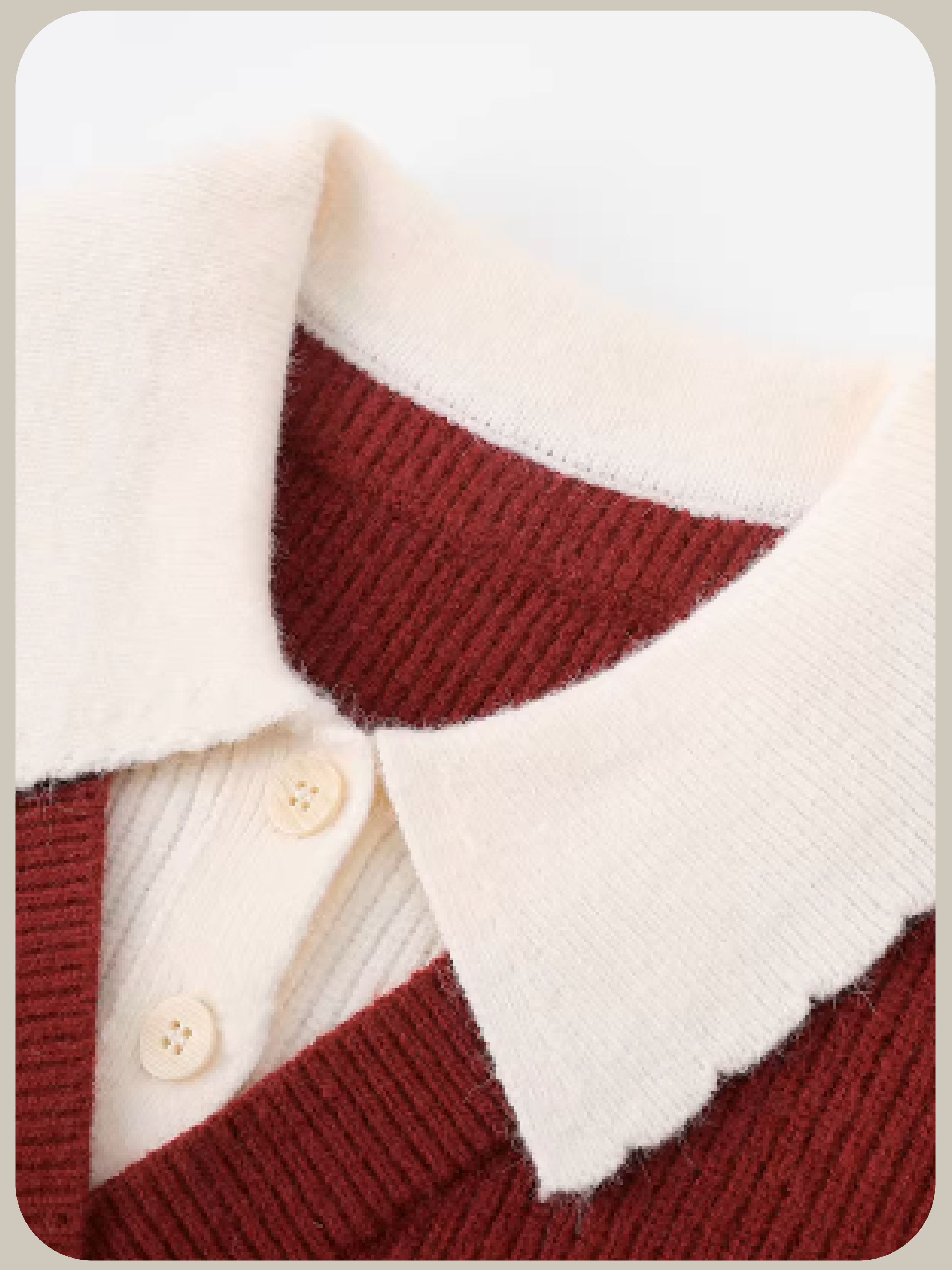 Fake Two Red Polo Knit フェイクツーレッドポロニット