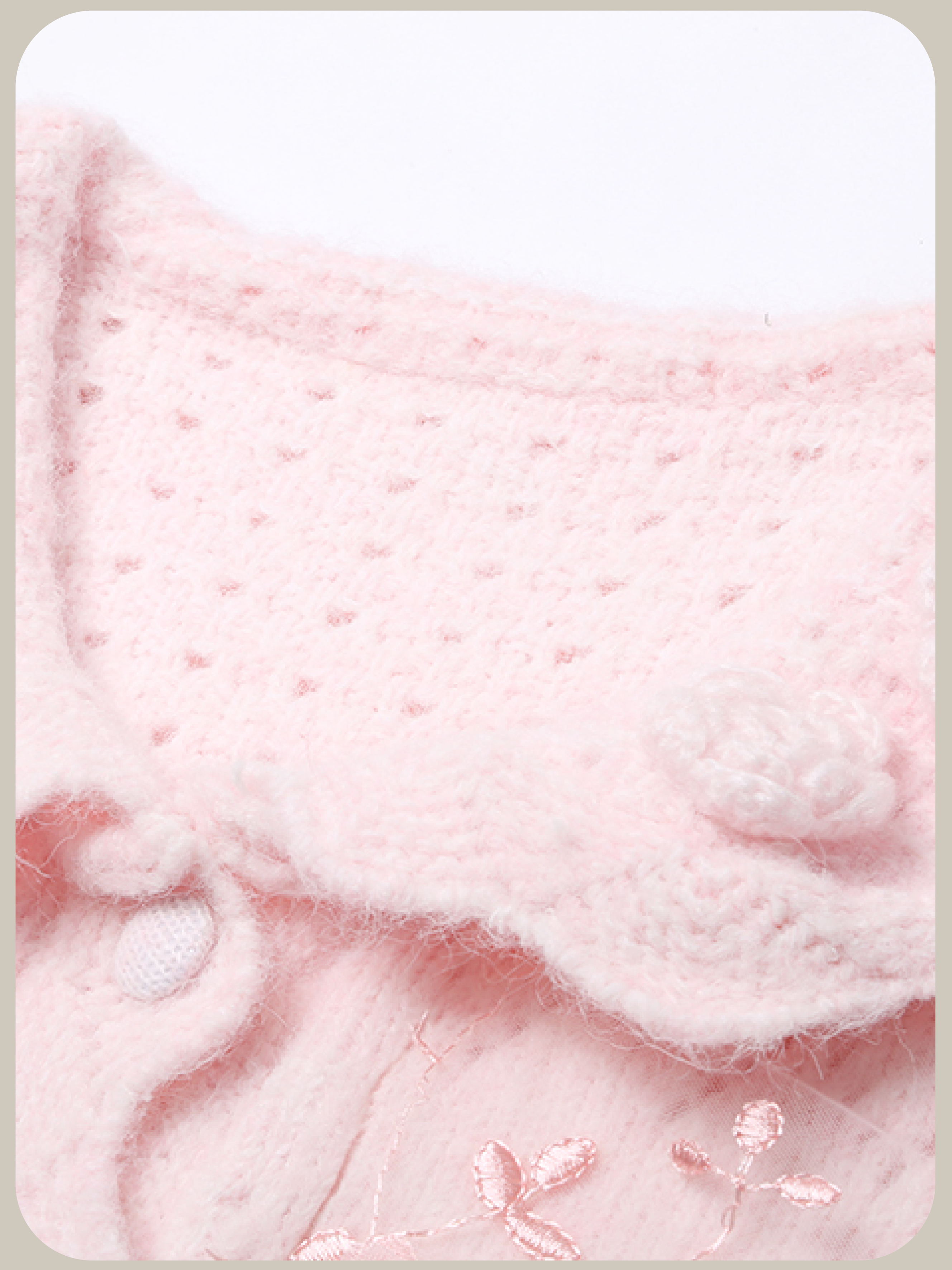 Flower Jacquard Pink Cardigan/フラワージャカードピンクカーディガン