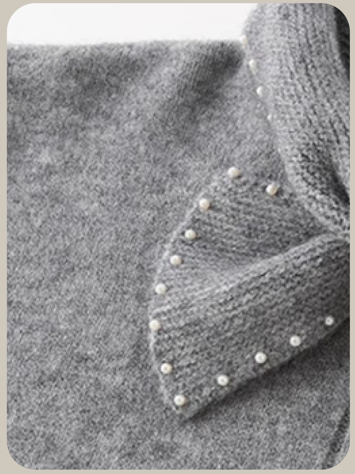 Pearl Bow Tie Collar Sweater/パール付きボウタイカラーセーター