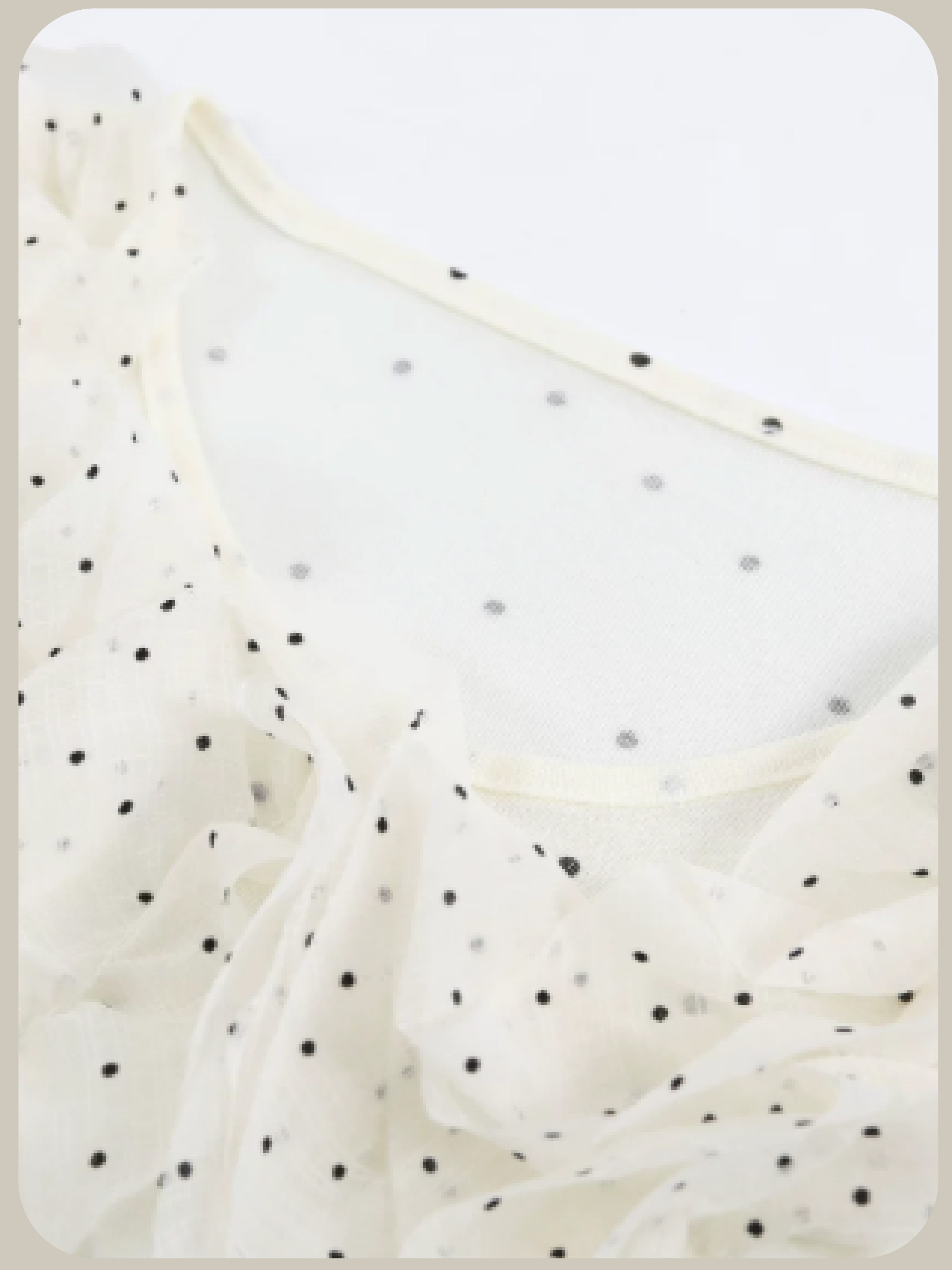 White Polka Dot Ruffle Long Sleeve T/ホワイトドット柄フリル長袖Tシャツ
