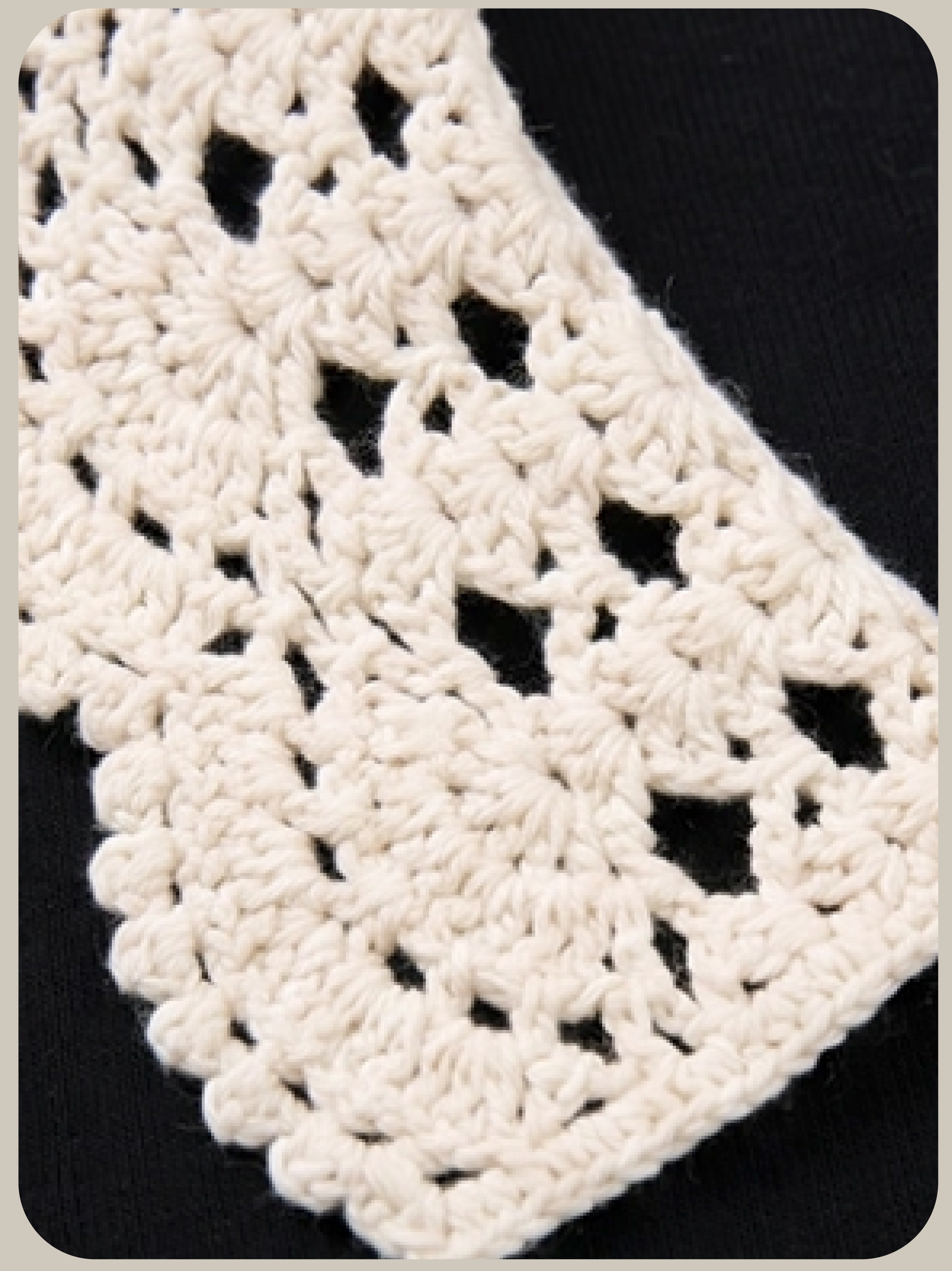 Crochet Lace Collar Top/編みレース襟トップス