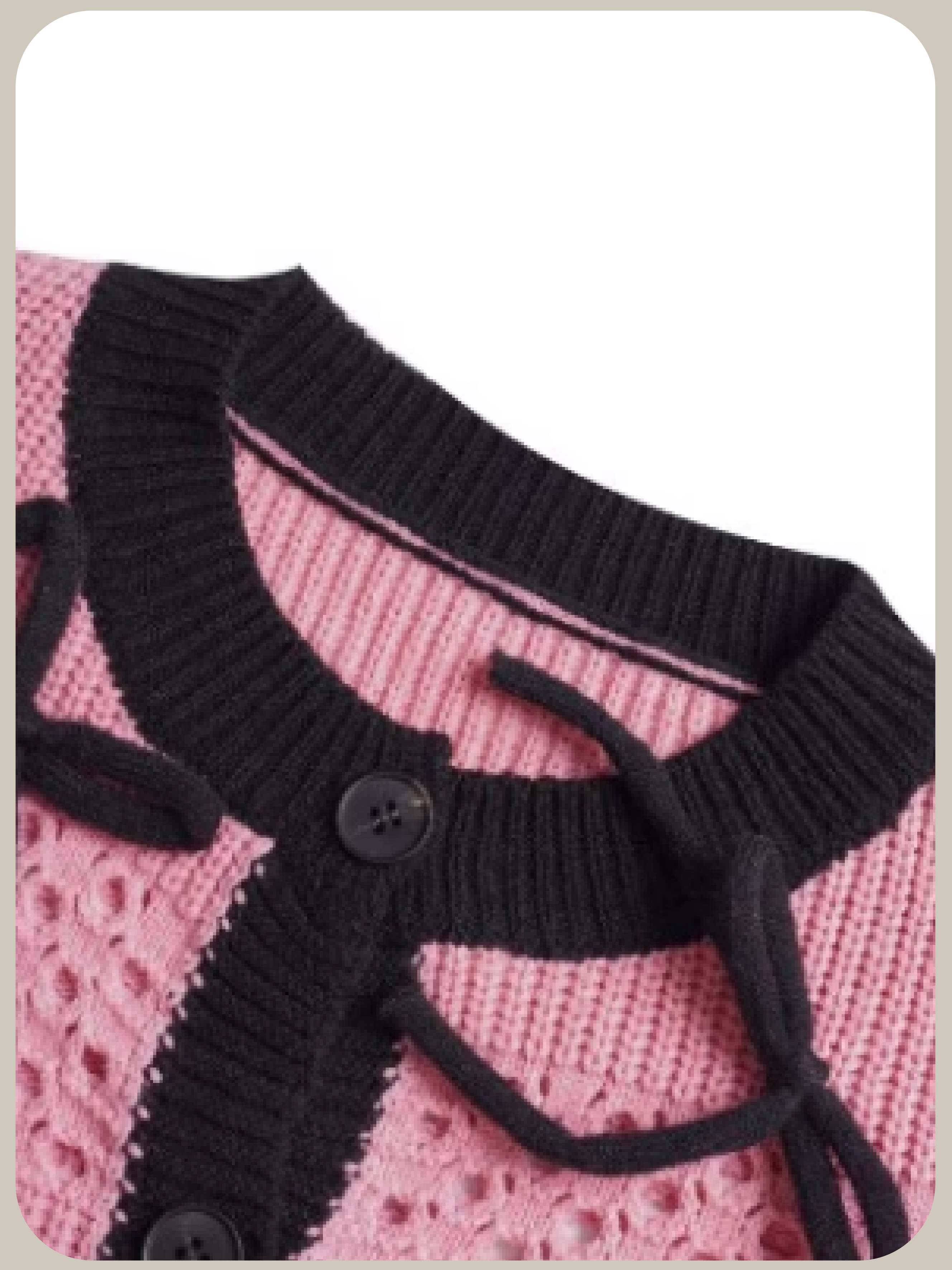 Ribbon Applique Cropped Cardigan/リボンアップリケクロップドカーディガン