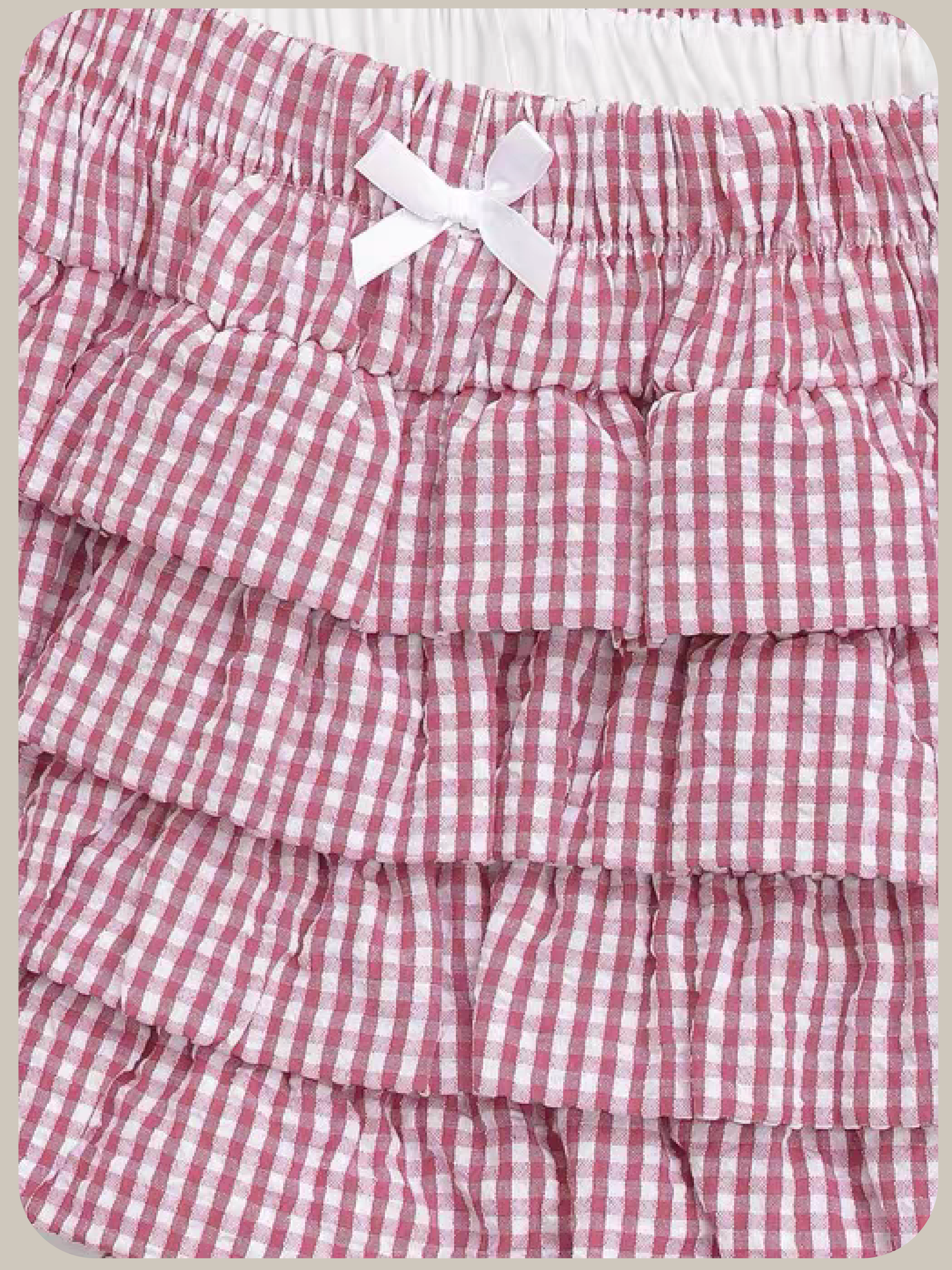 Sweet Bow Tiered Gingham Skirt/スウィートボウティアードギンガムスカート