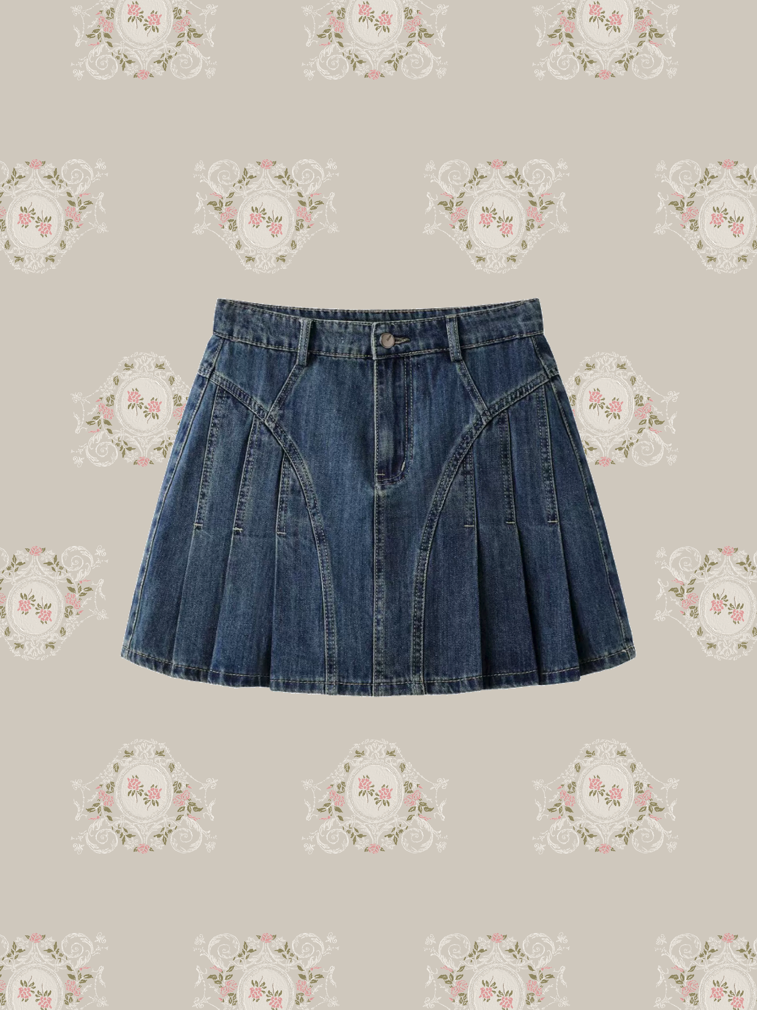 Classic Pleats Denim Skirt/クラシックプリーツデニムスカート