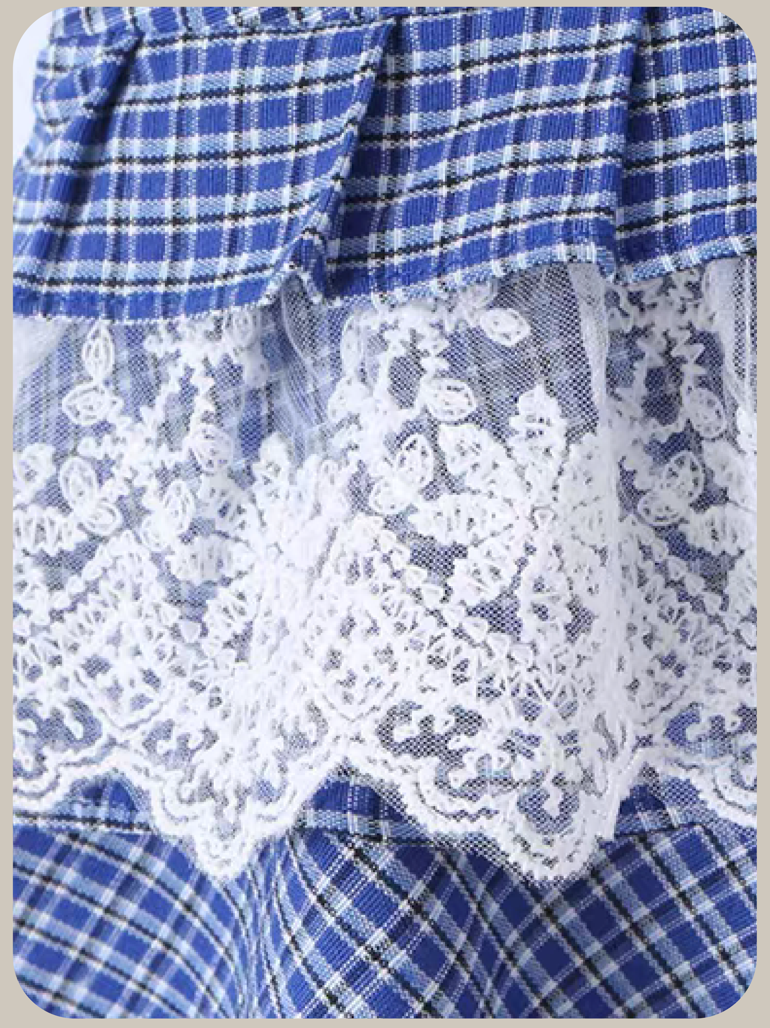 Lace Gingham Tiered Cami Dress/レースギンガムチェックティアードキャミワンピース