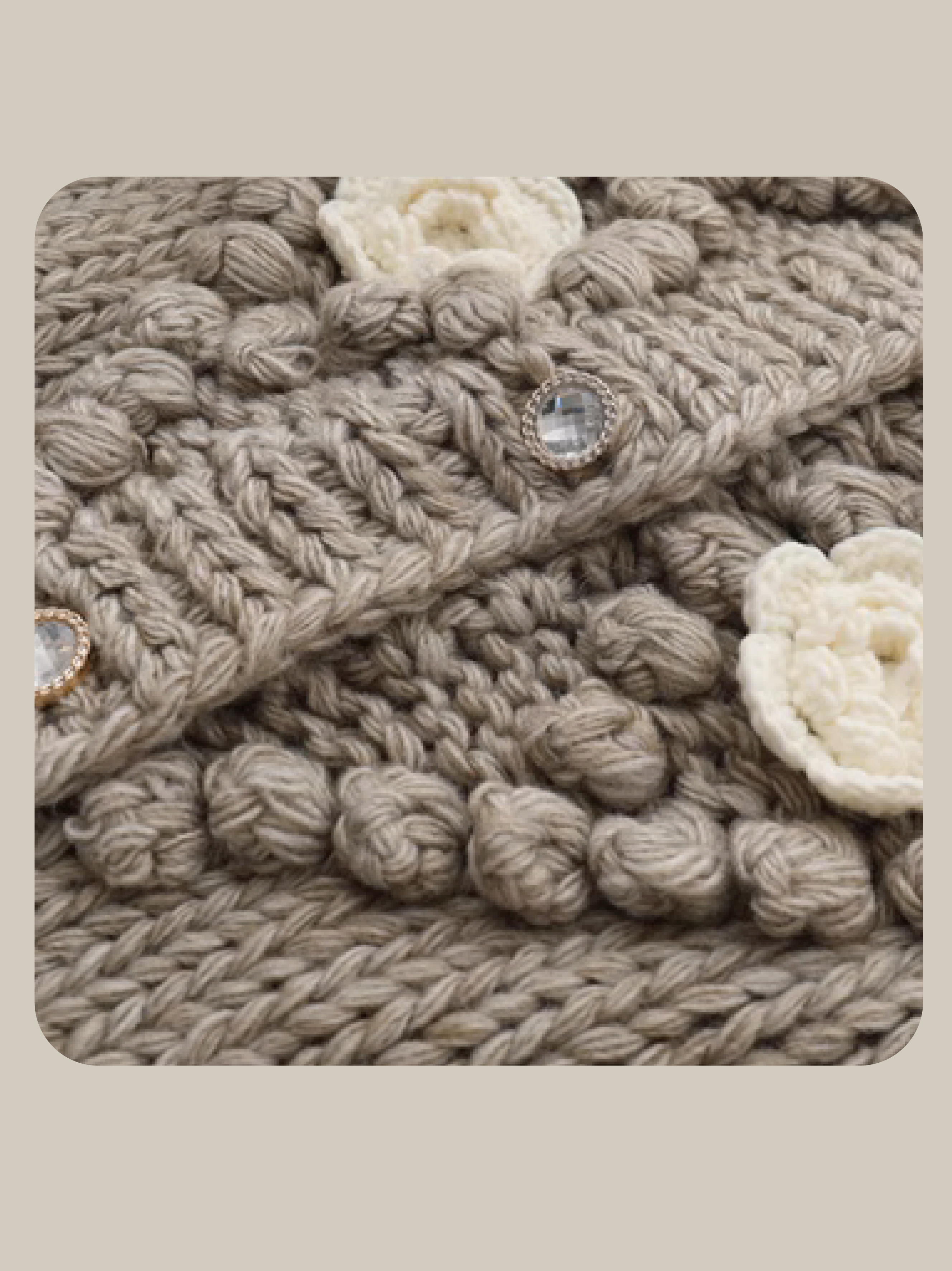 Handmade Applique Crochet Cardigan  ハンドメイドアップリケかぎ針編みカーディガン
