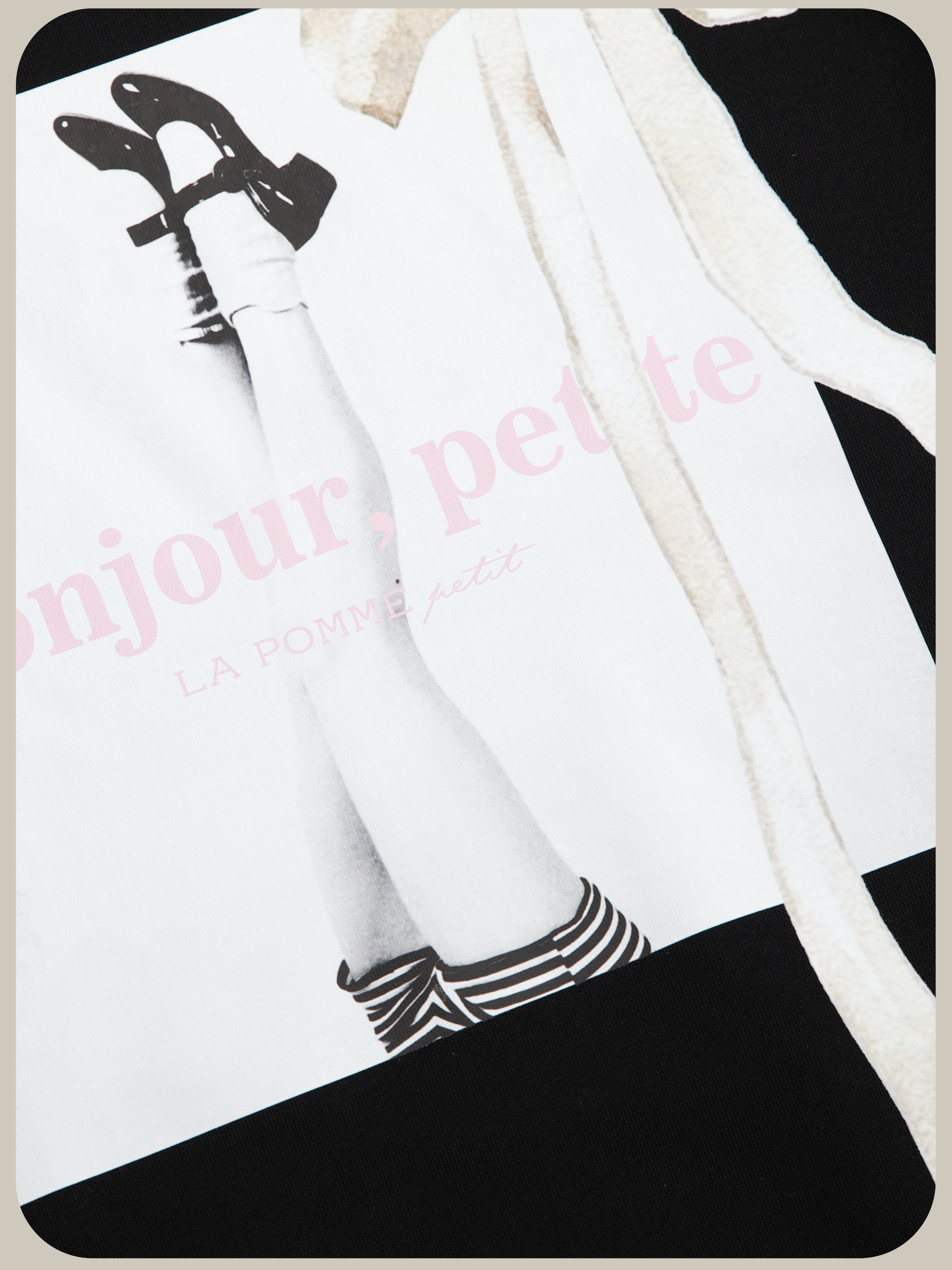 LA POMME petit Bow Heels Illustration Sweat