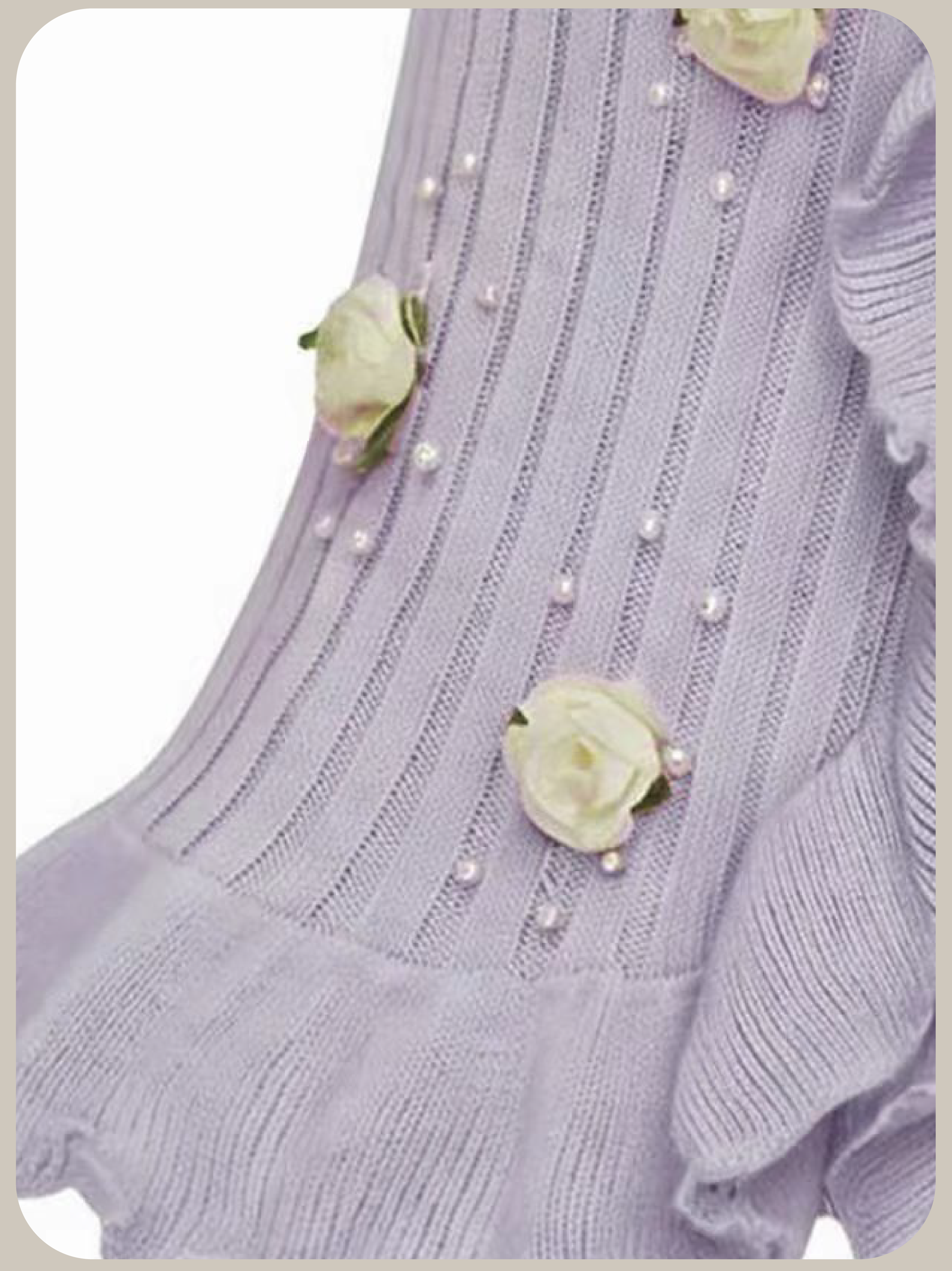 Bloom Beaded Ruffle Knit Top/ブルーム ビーズラッフルニットトップス