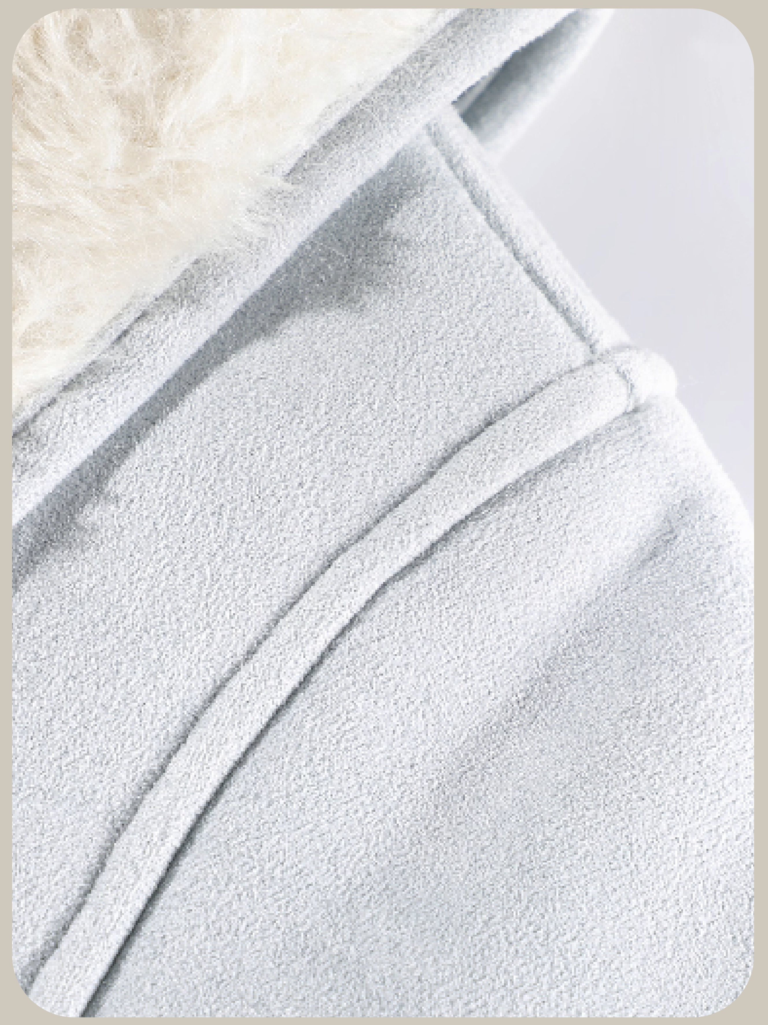 Sailor Collar Faux Fur Coat With Bag/バッグ付きセーラーカラーフェイクファーコート