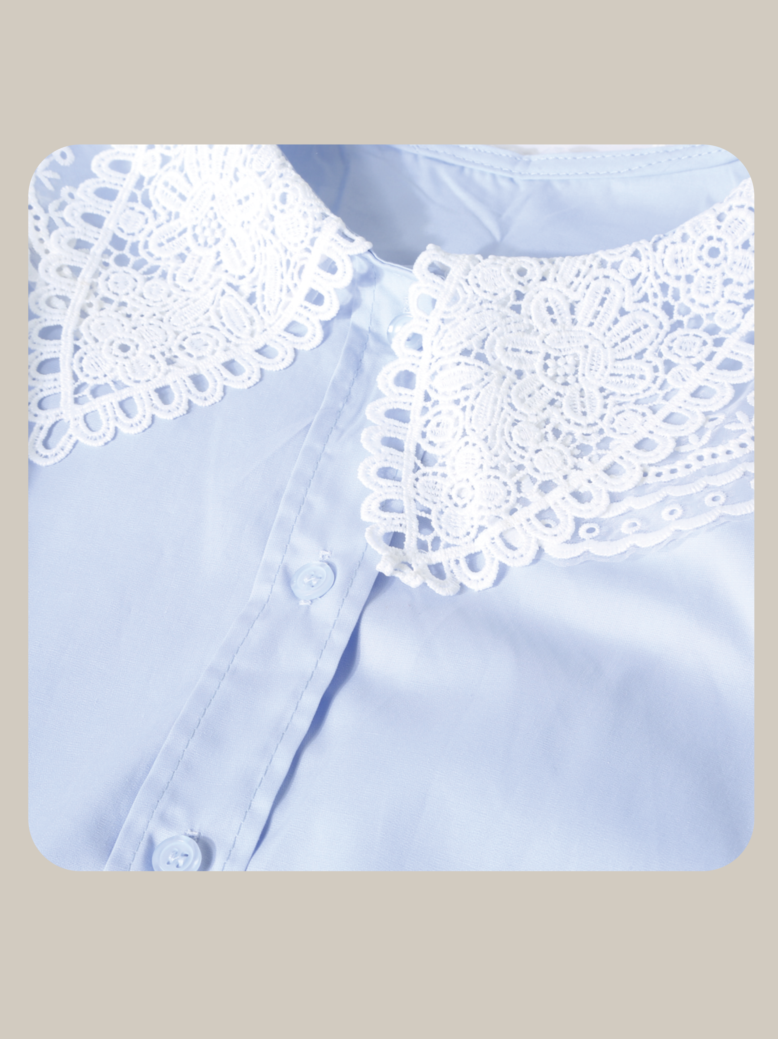 Double Lace Collar Shirt/ダブルレースカラーシャツ