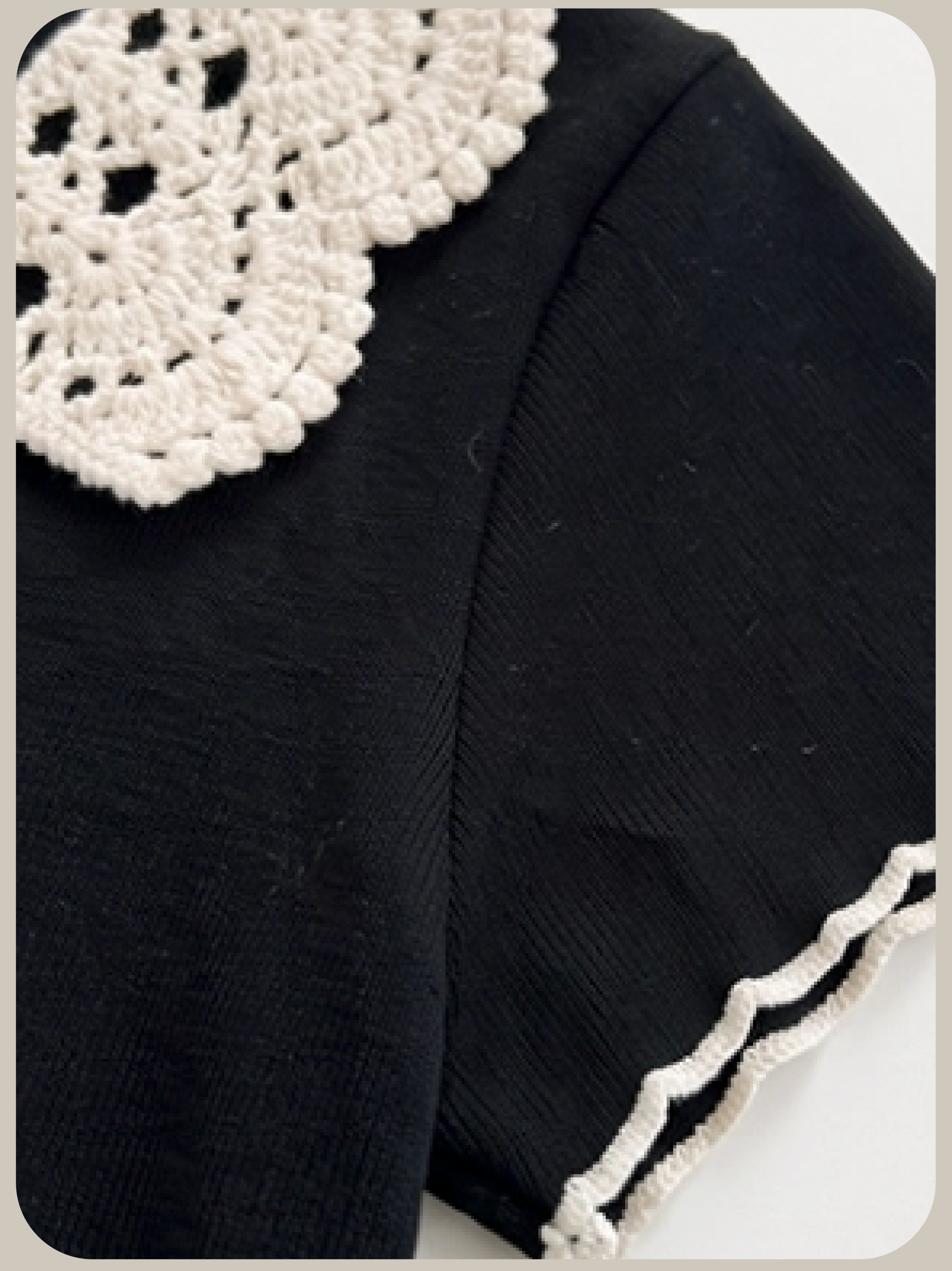 Crochet Lace Collar Top/編みレース襟トップス