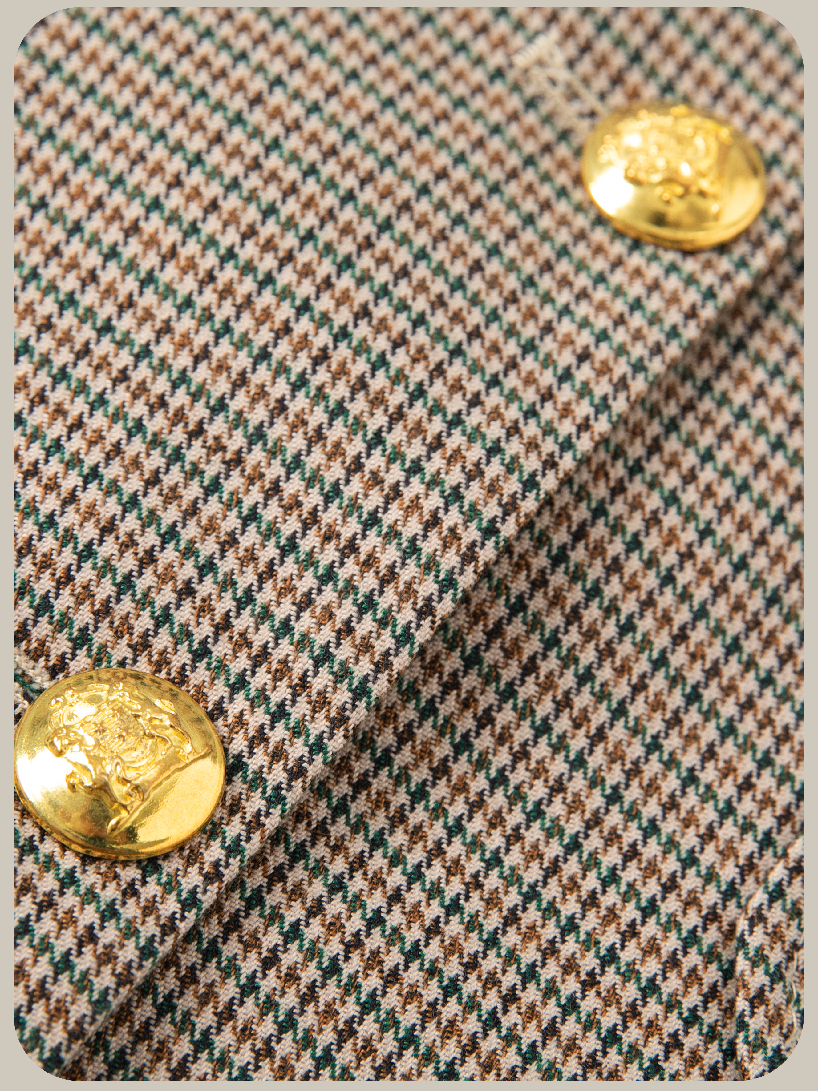 Houndstooth Gold Button Skirt Set-Up
