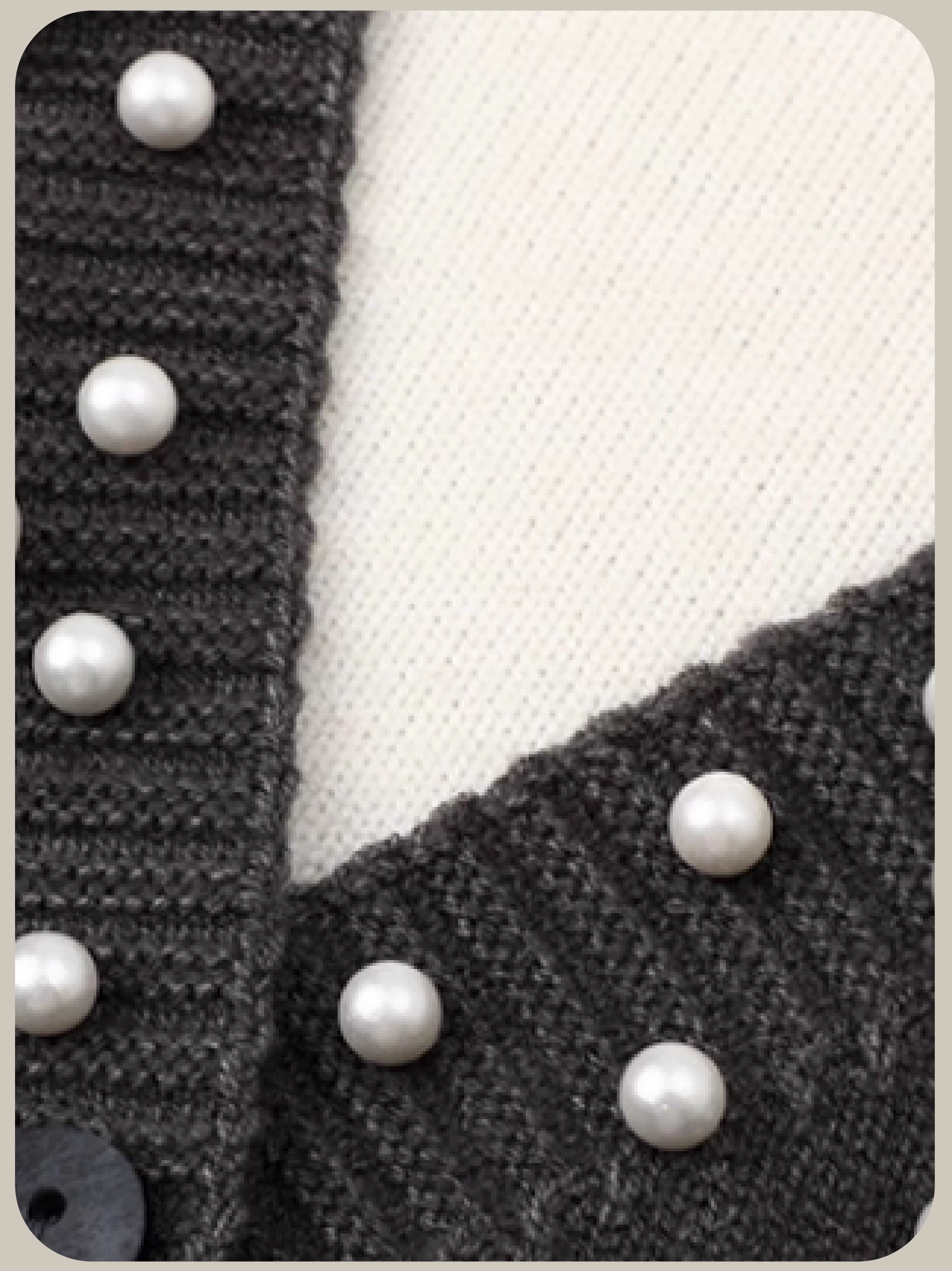 Fake Two Pearl Deco Cardigan/フェイクツーパールデコカーディガン