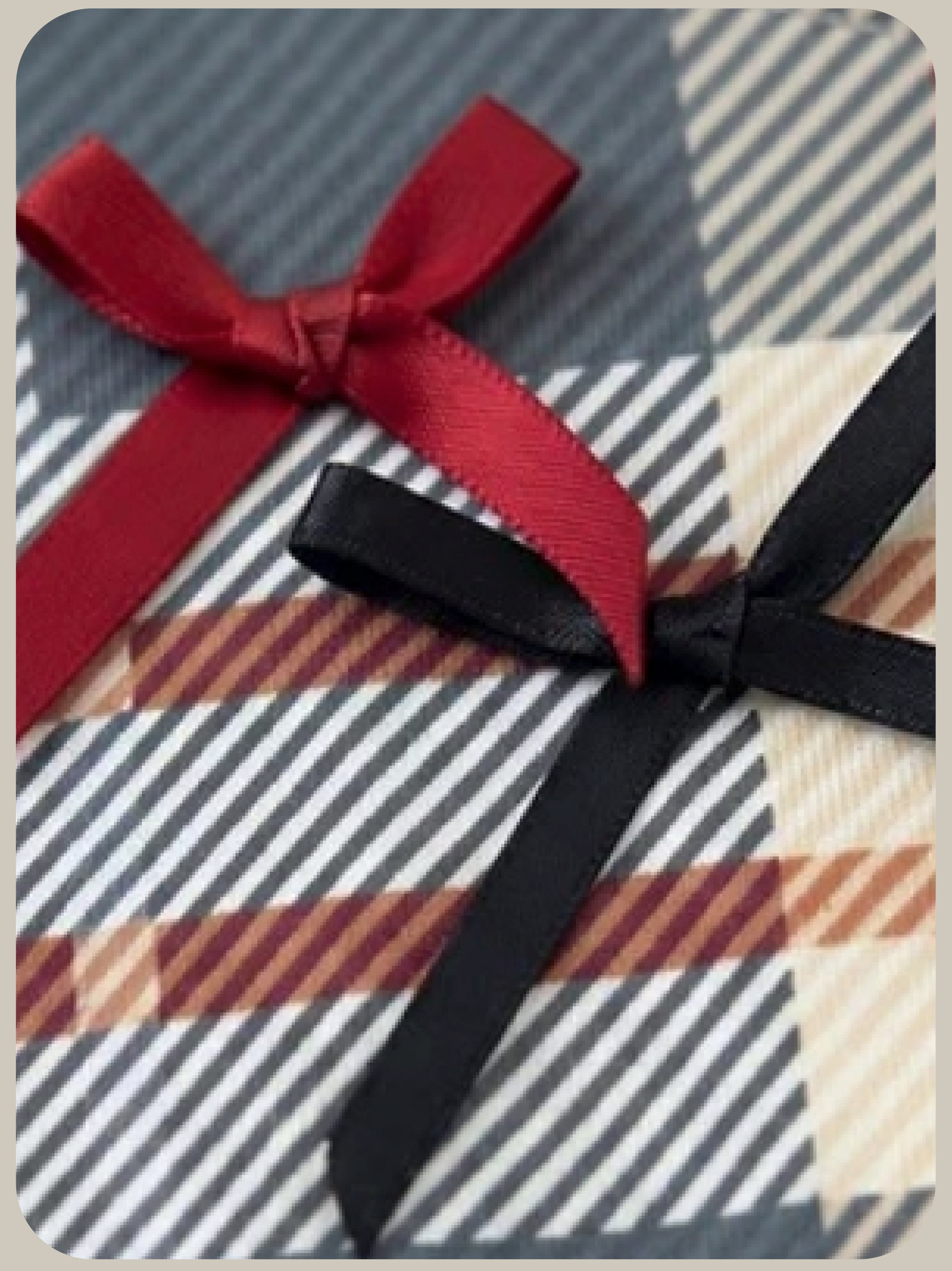Bow Accent Contrast Plaid T/リボンアクセントコントラストチェックTシャツ