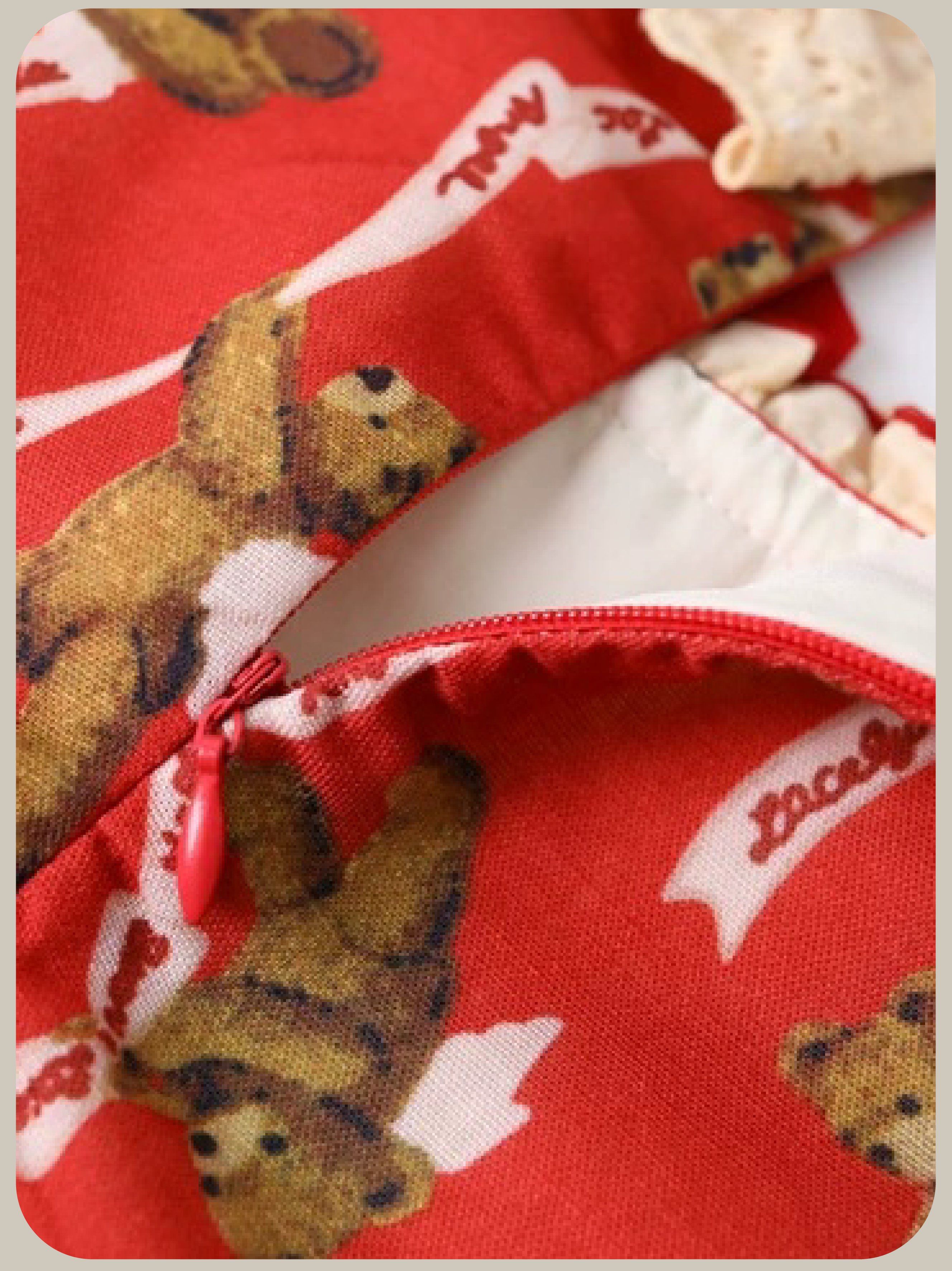 Red Motif Lace Flare Bear One Piece/レッドモチーフレースフレアベアワンピース