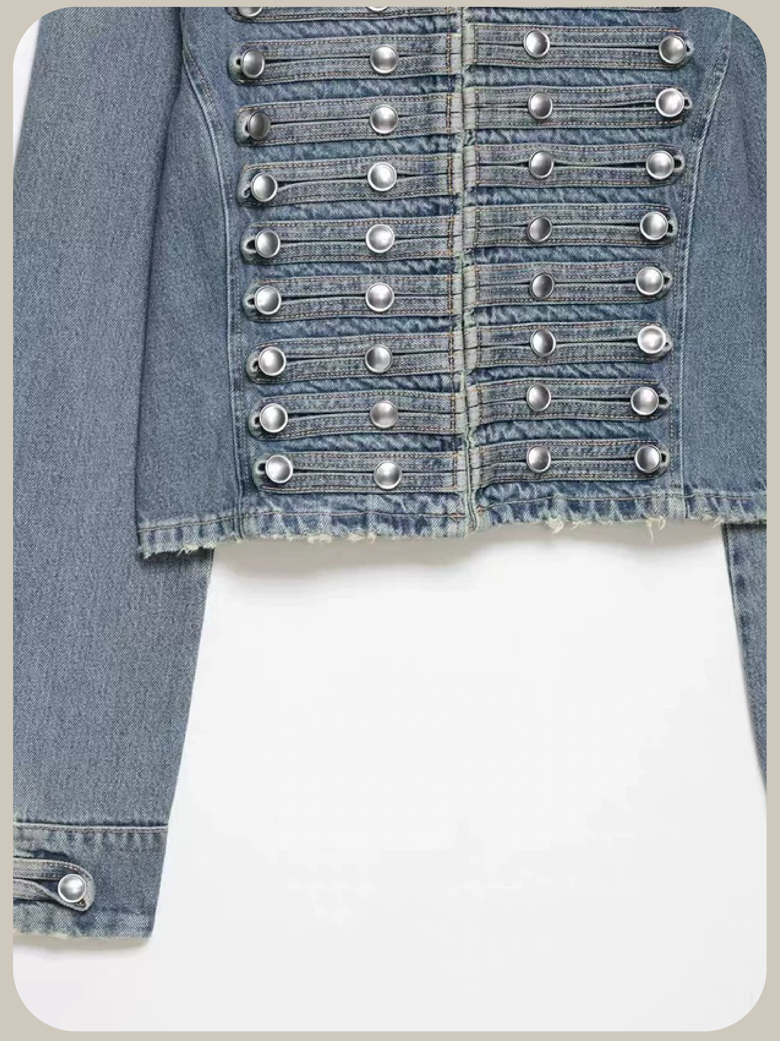 Cropped Rivet Denim Jacket With Short Pants/クロップドリベットデニムジャケットショートパンツ
