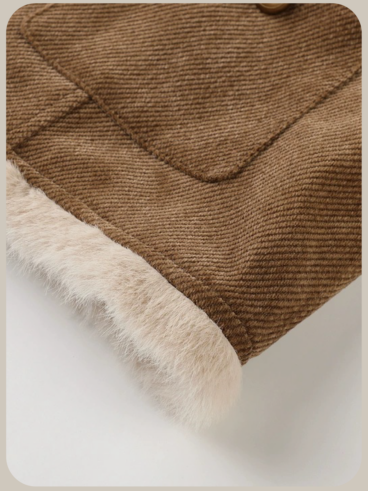 Corduroy Fur Trim Cropped Down Jacket/コーデュロイファー付きクロップド丈中綿ジャケット
